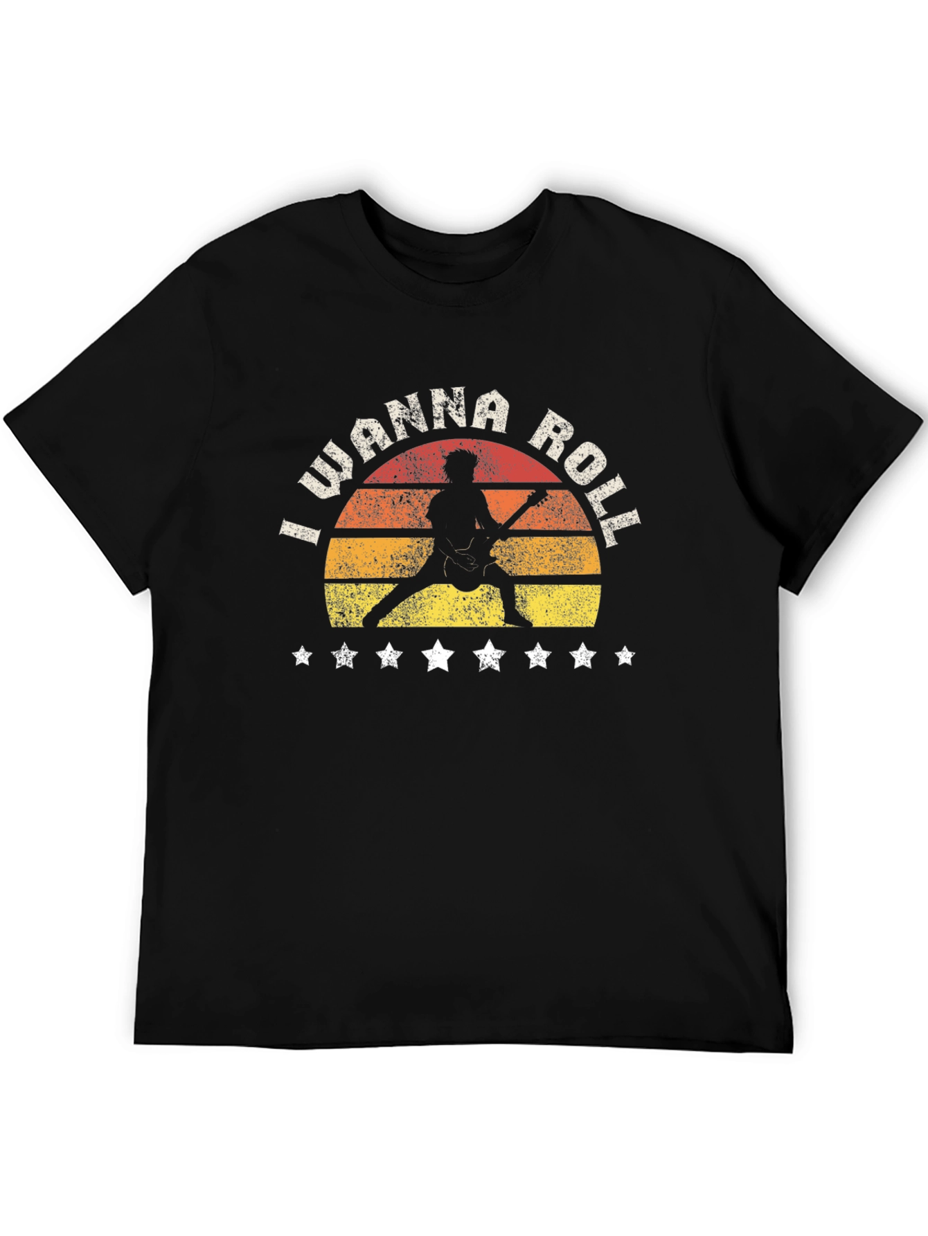 I Wanna Roll Rock Guitar Graphic T-Shirt