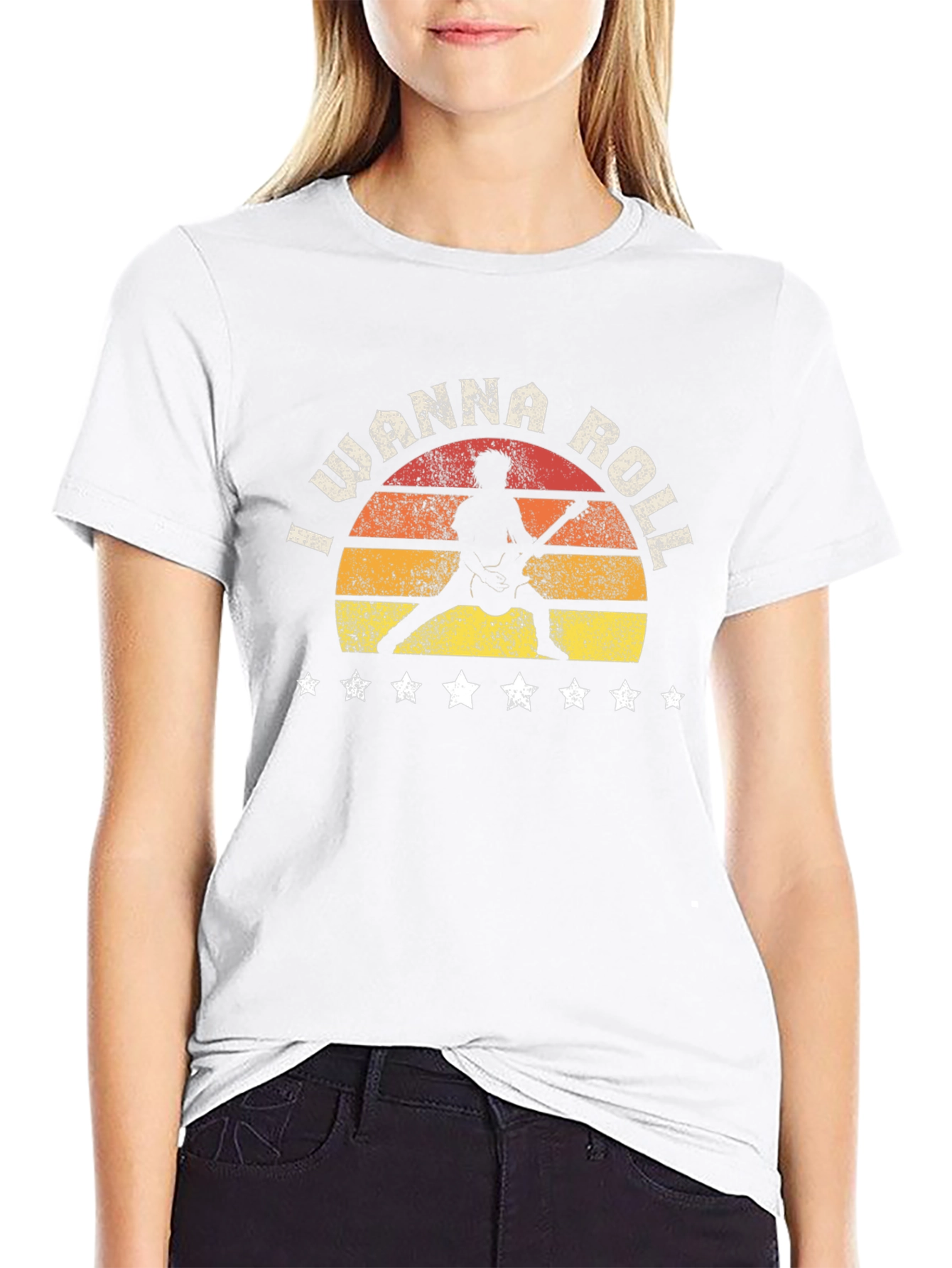 I Wanna Roll Rock Guitar Graphic T-Shirt