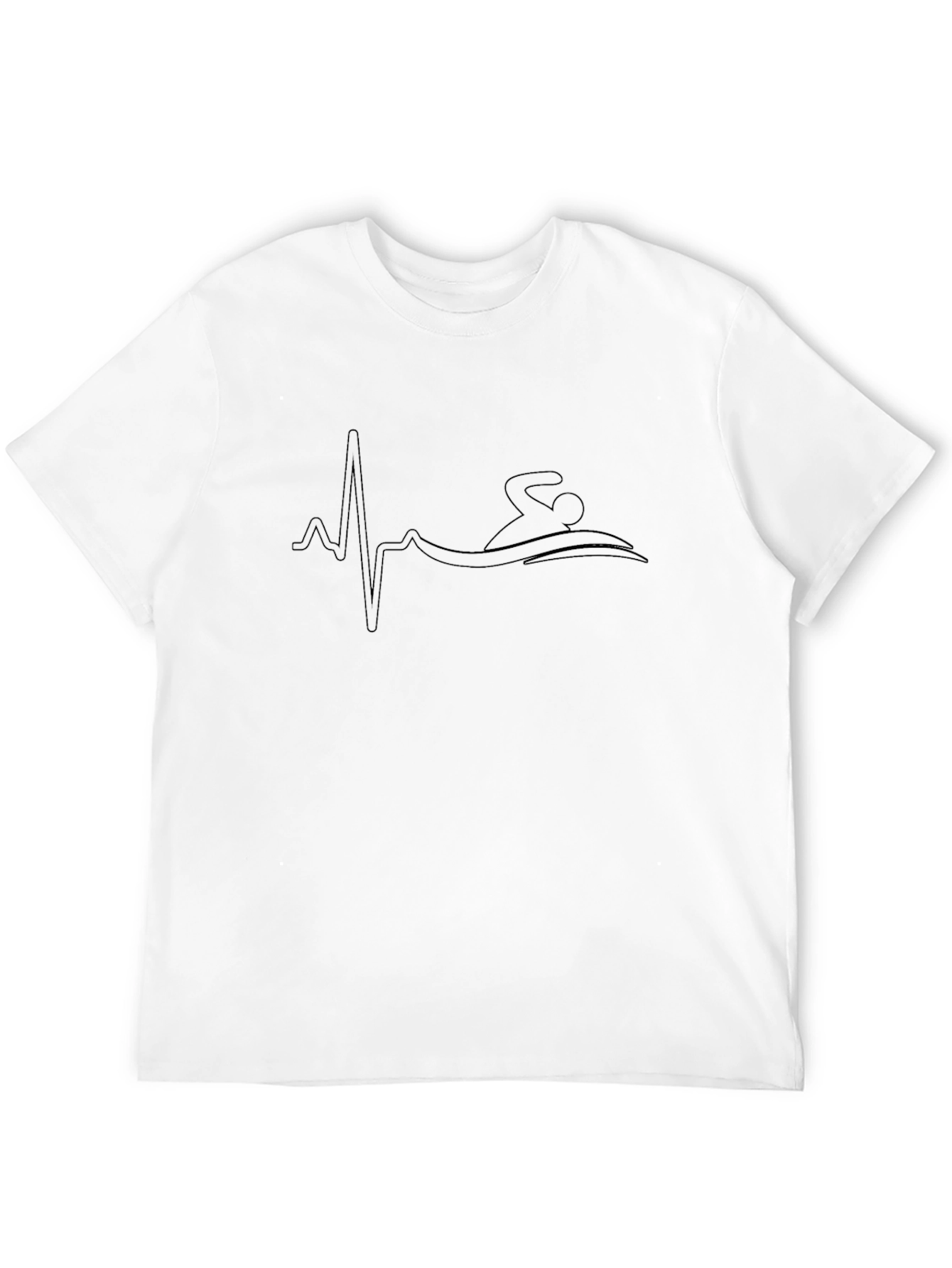 Swimmer Heartbeat Graphic Tee - Black