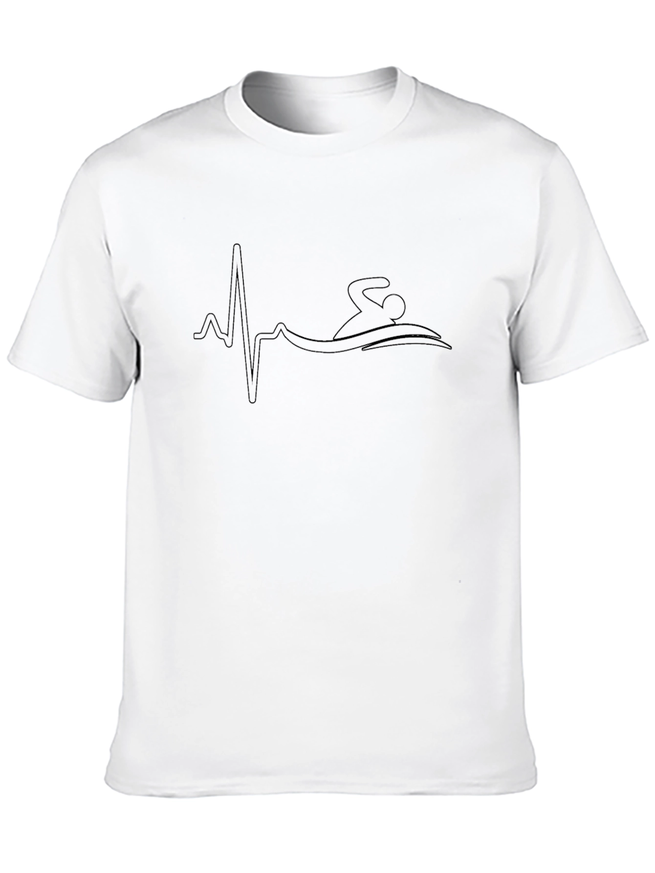 Swimmer Heartbeat Graphic Tee - Black