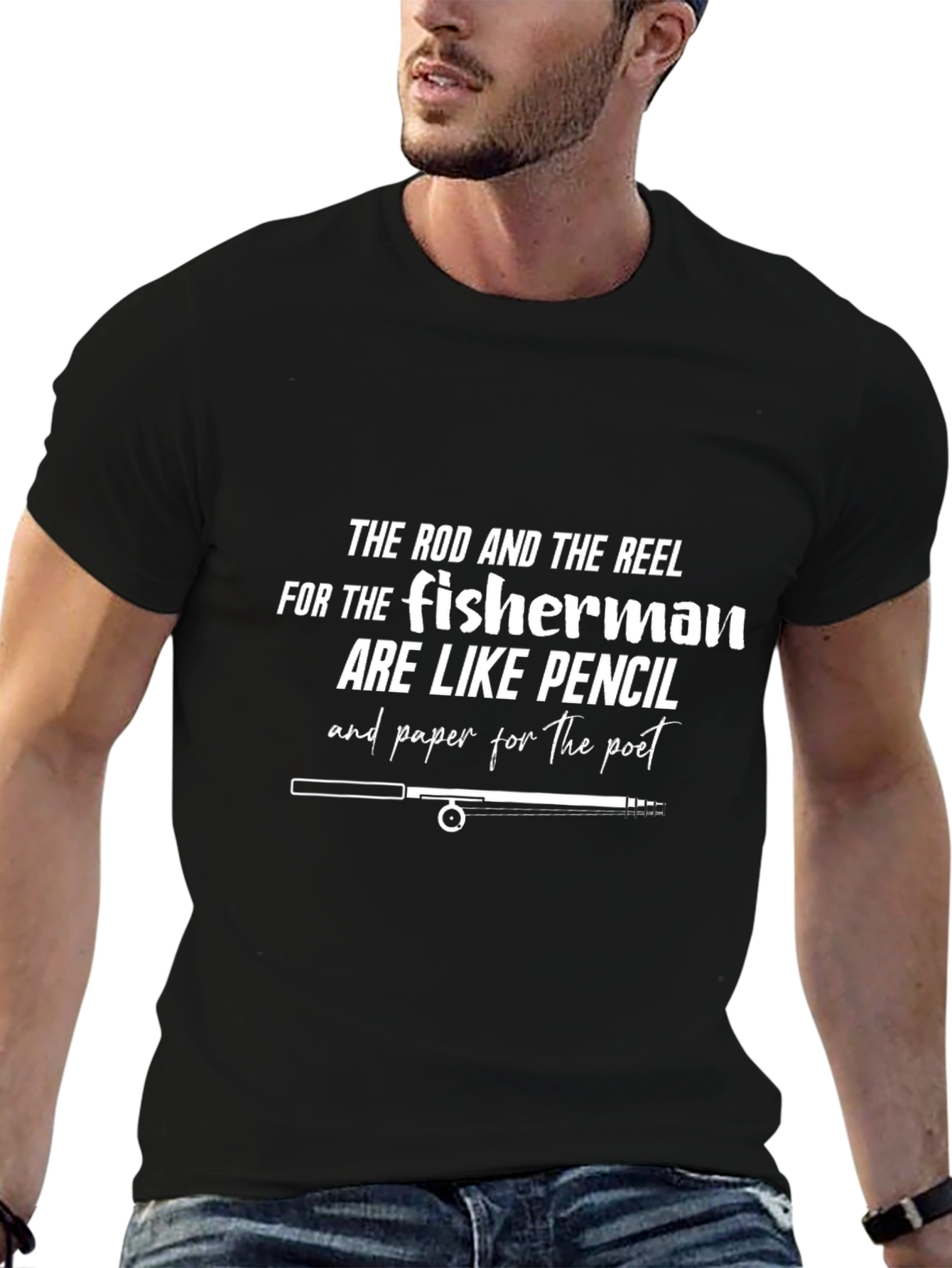 Fishing Rod & Reel T-Shirt: Fisherman Gift