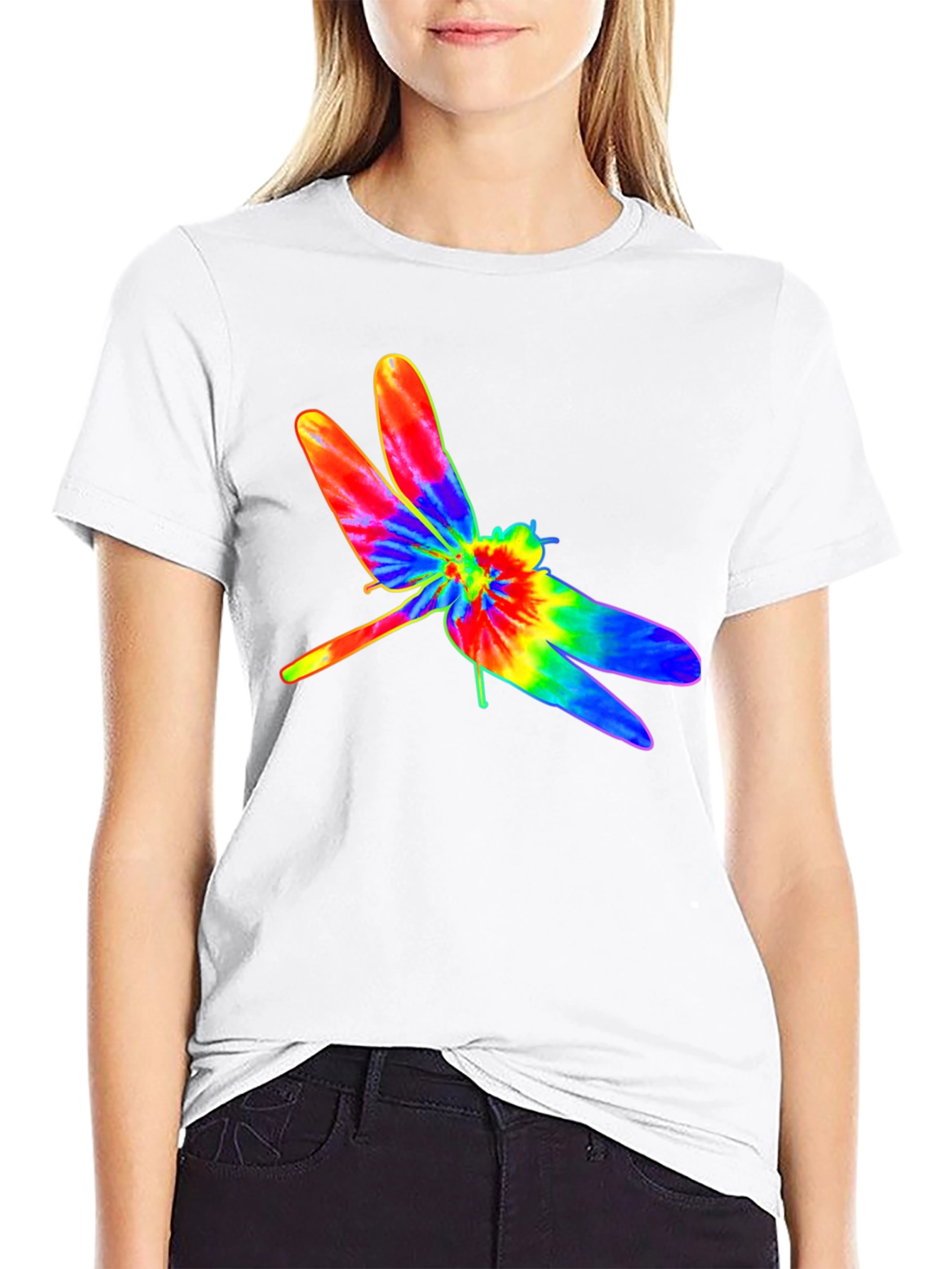 Tie Dye Dragonfly Graphic T-Shirt