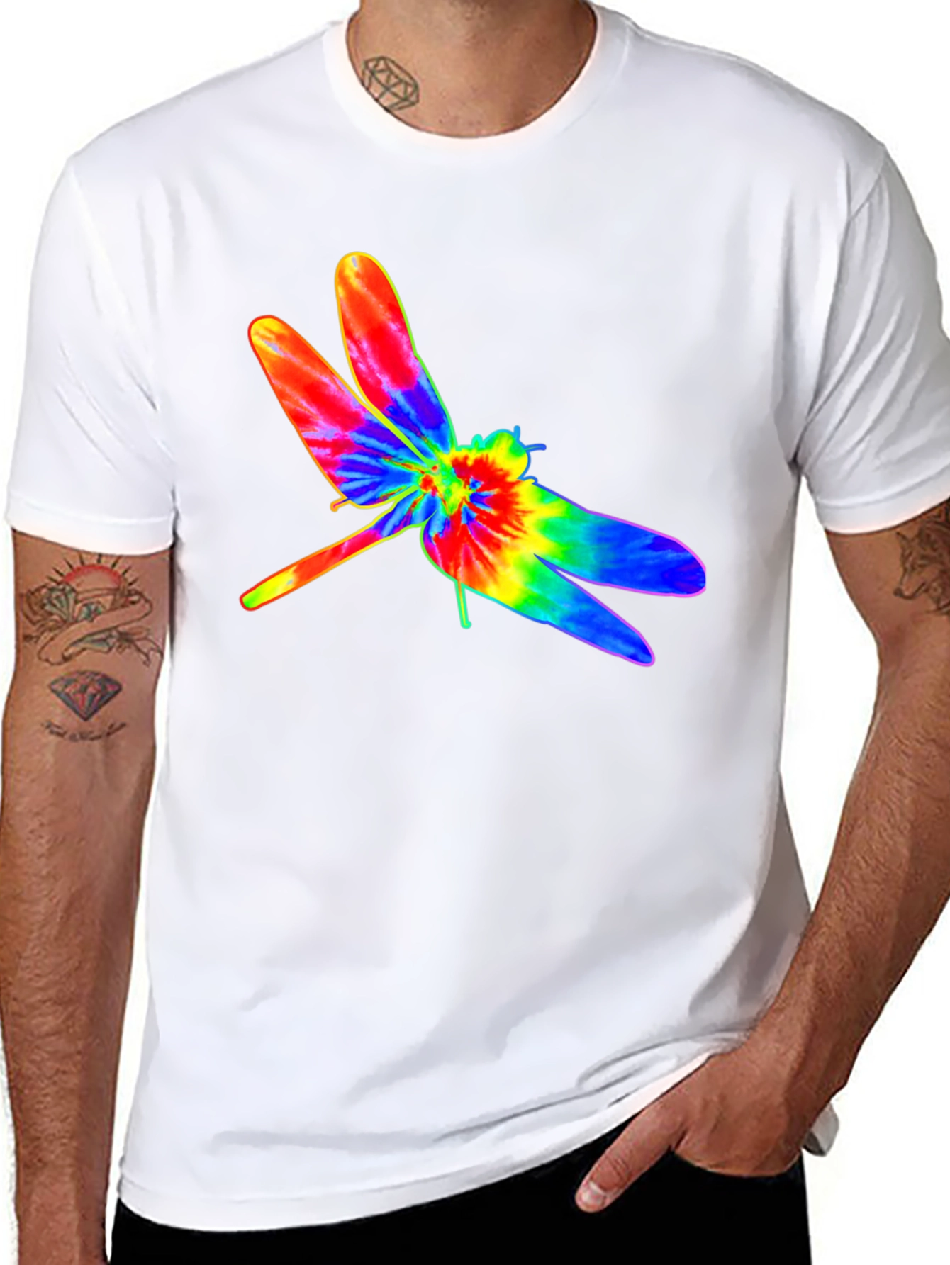 Tie Dye Dragonfly Graphic T-Shirt
