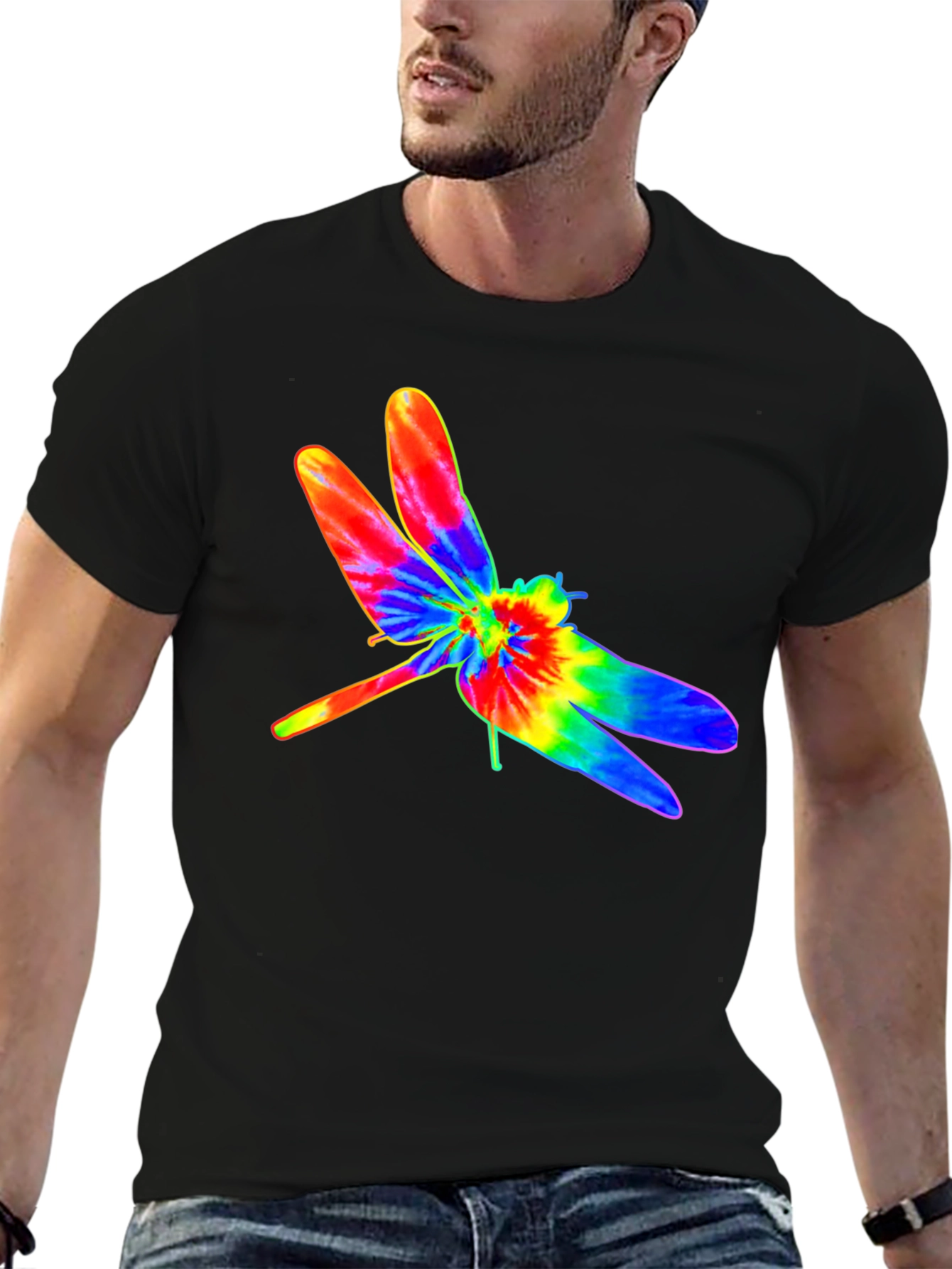 Tie Dye Dragonfly Graphic T-Shirt
