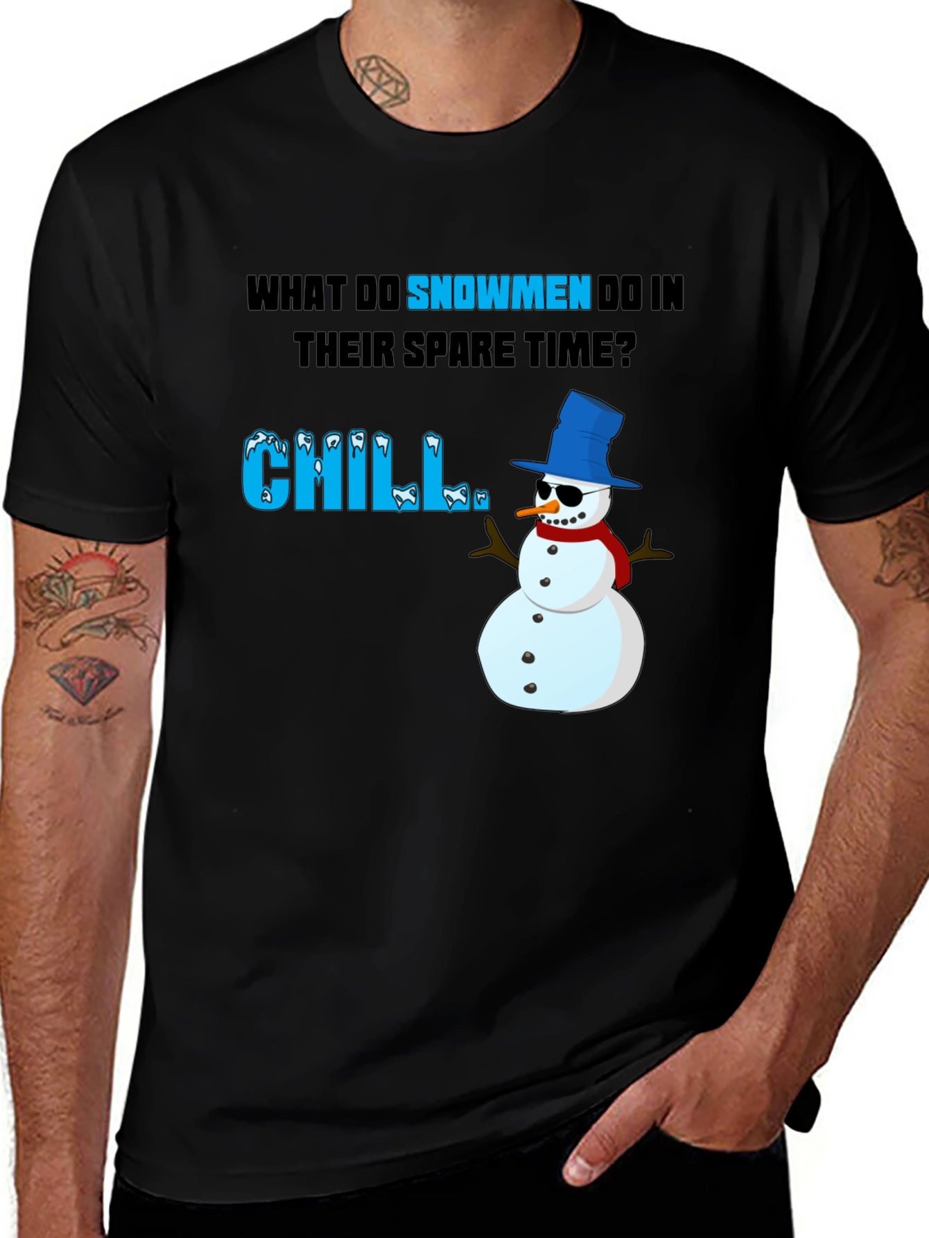 Snowmen Chill Graphic Tee - Winter Humor T-Shirt