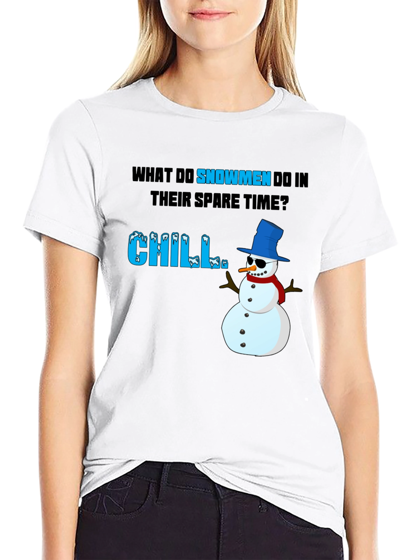 Snowmen Chill Graphic Tee - Winter Humor T-Shirt