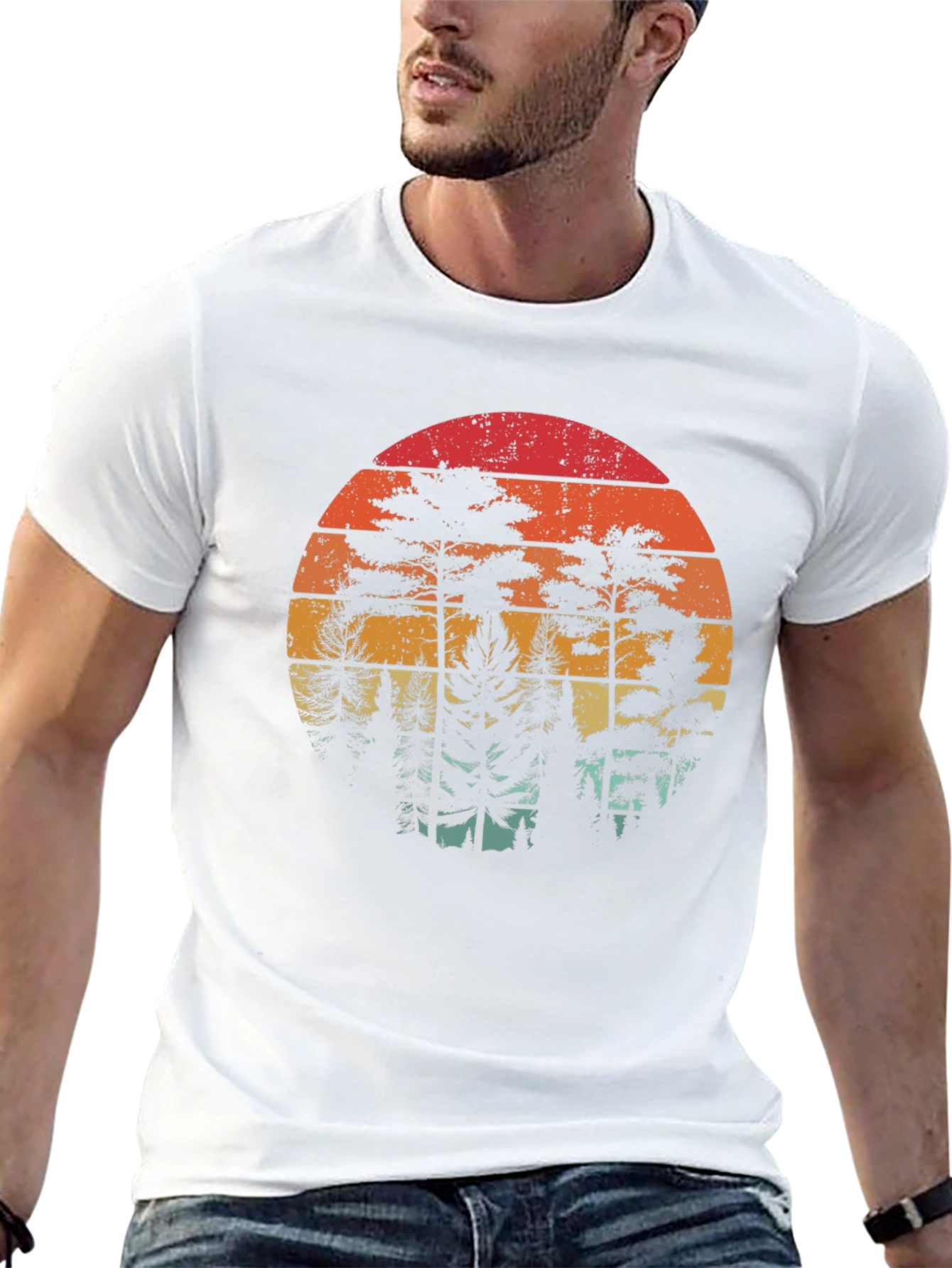 Retro Sunset Forest Graphic Tee