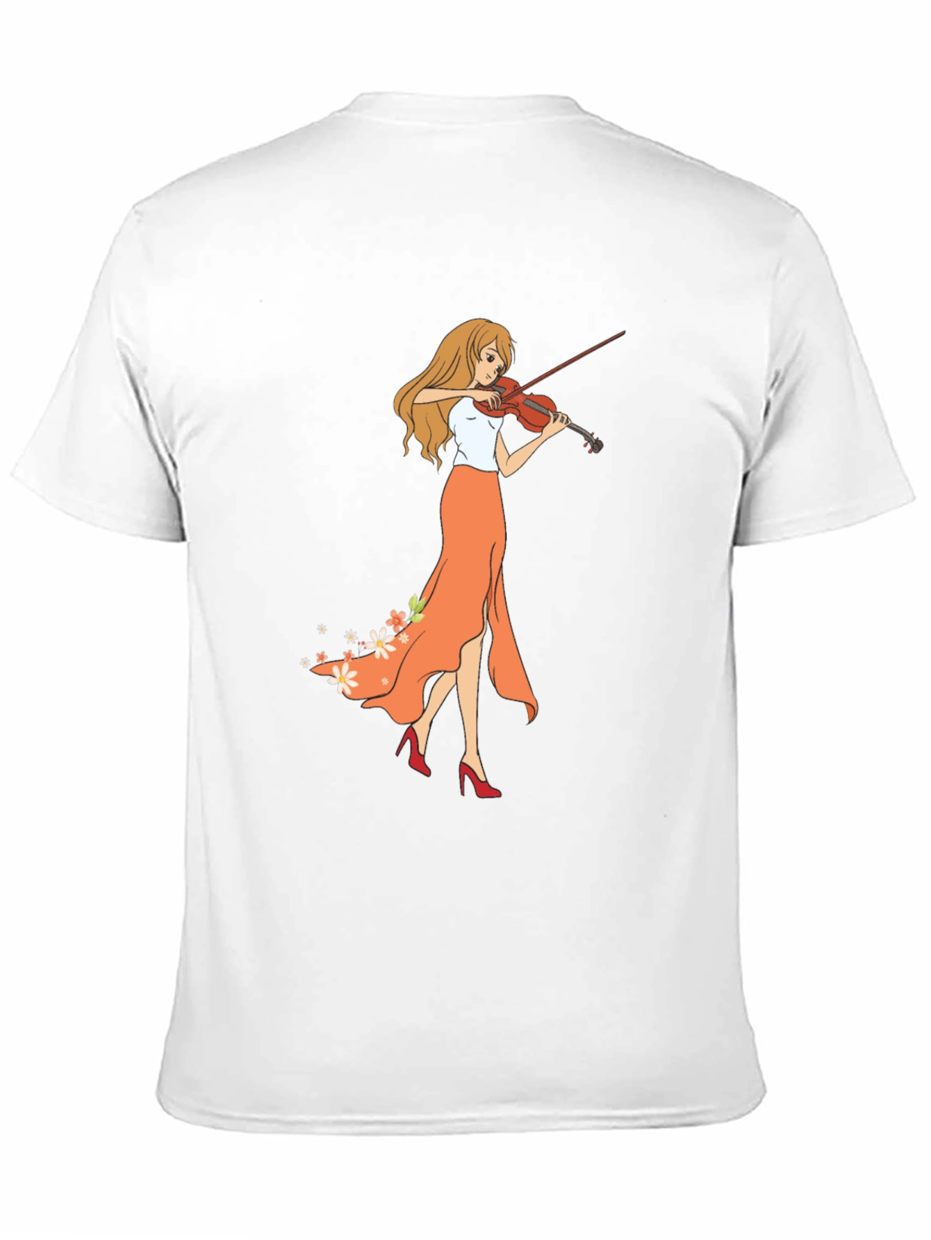 Violin Girl Graphic T-Shirt - Trendy Music Lover Tee
