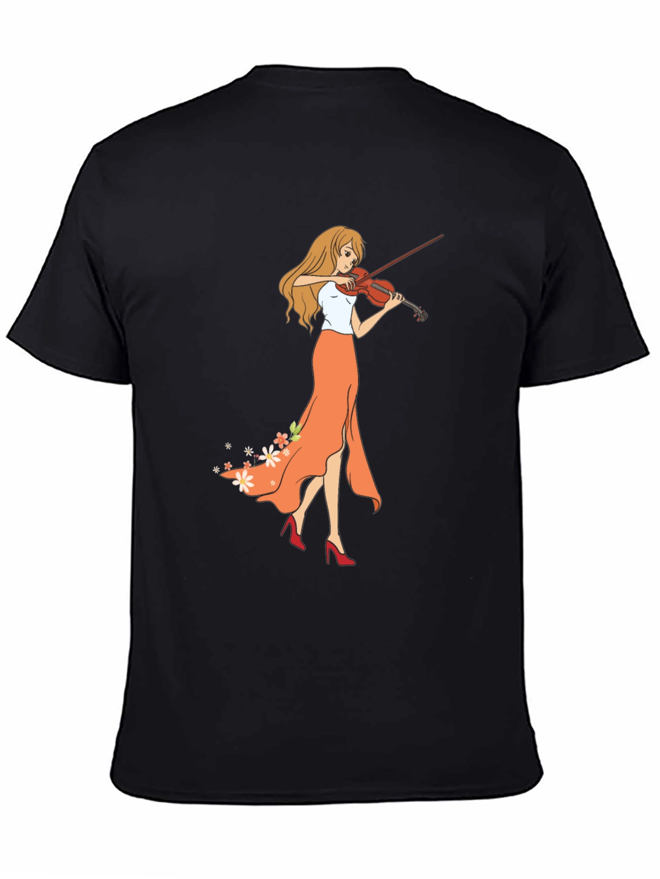 Violin Girl Graphic T-Shirt - Trendy Music Lover Tee