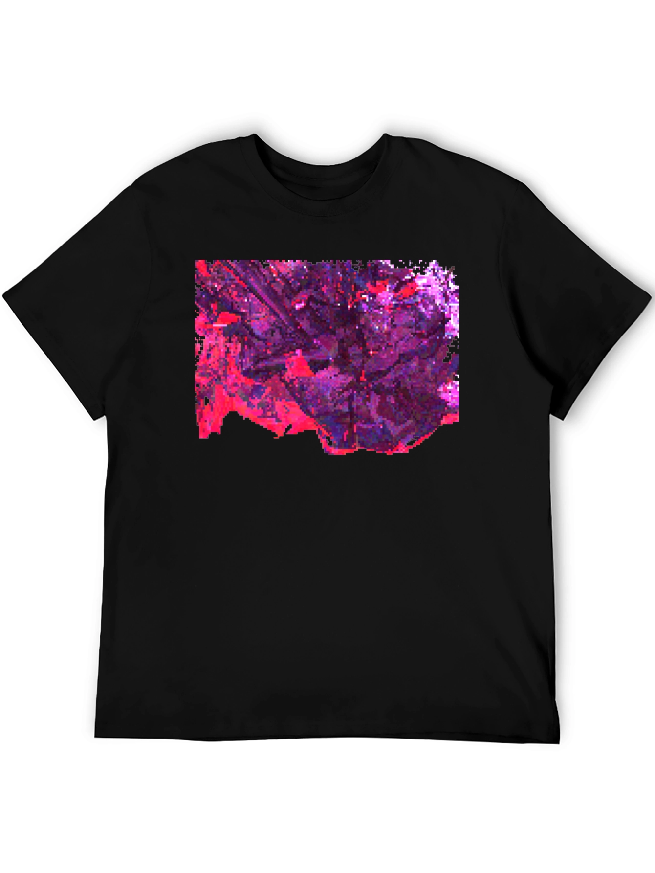 Abstract Pixelated Art Black T-Shirt