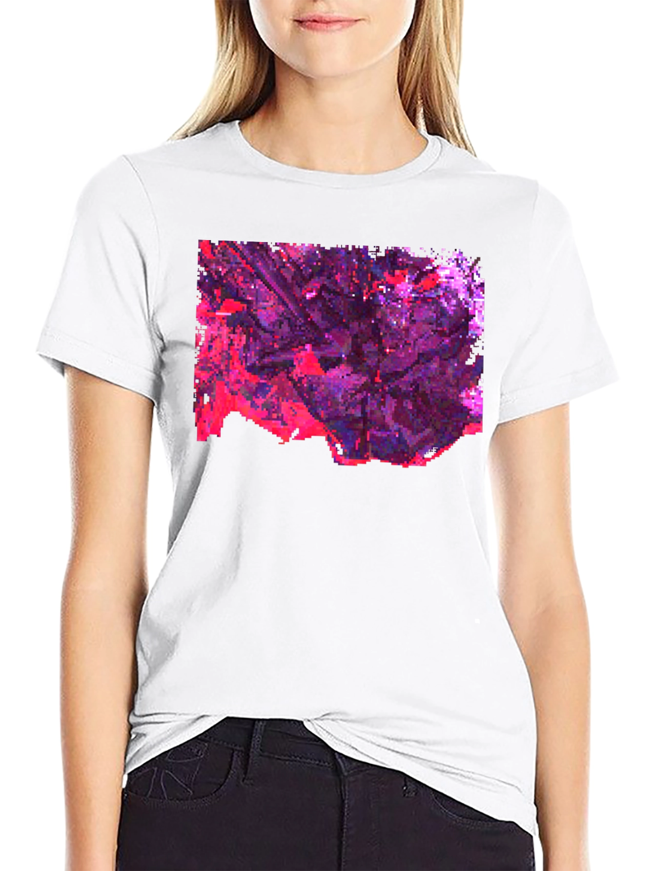 Abstract Pixelated Art Black T-Shirt