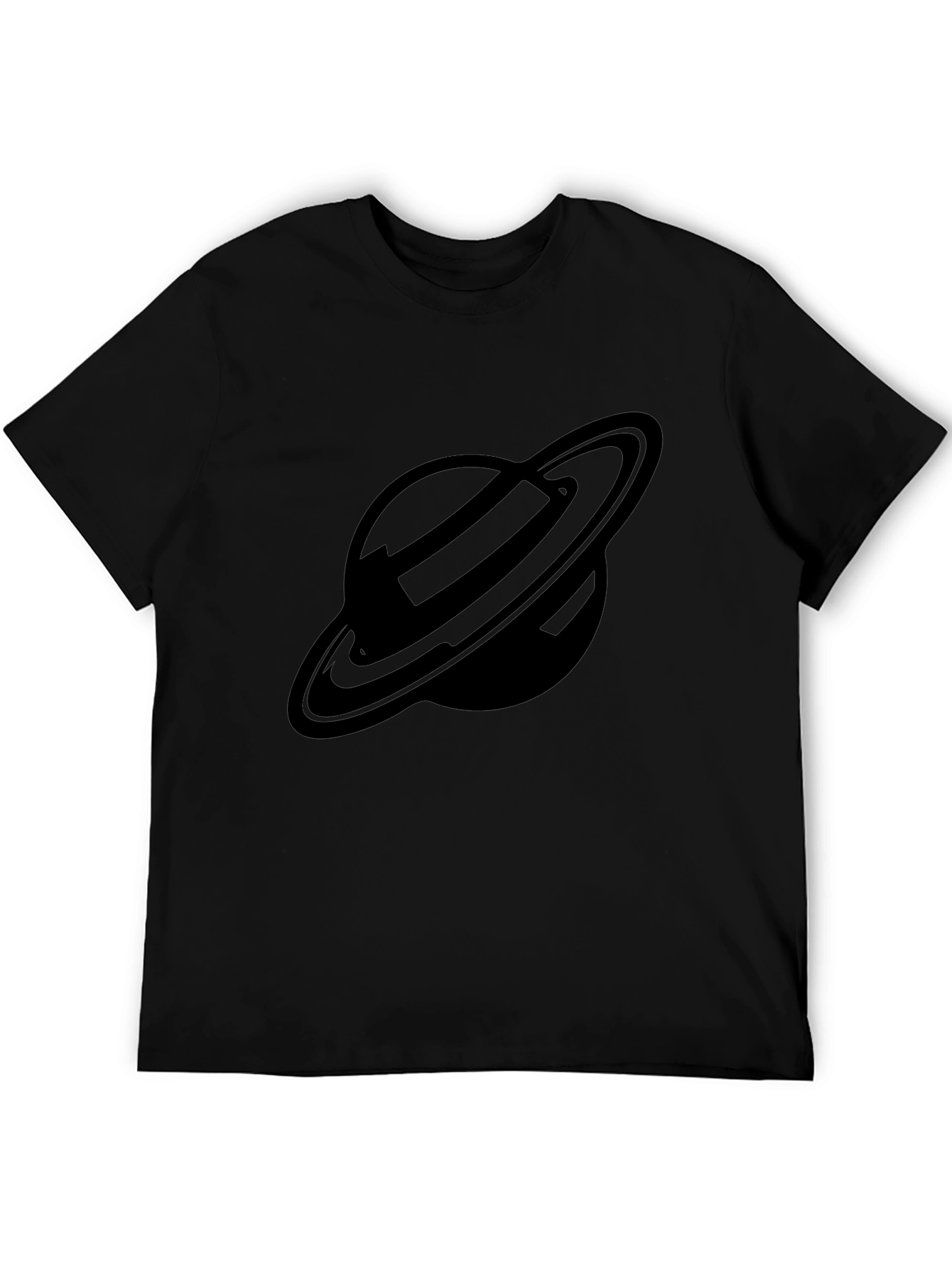 Saturn Graphic Black T-Shirt - Space Style
