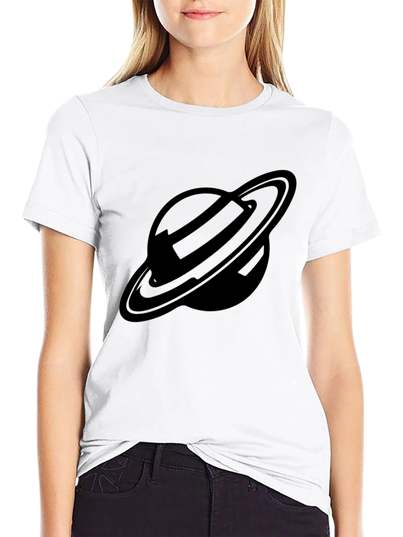 Saturn Graphic Black T-Shirt - Space Style