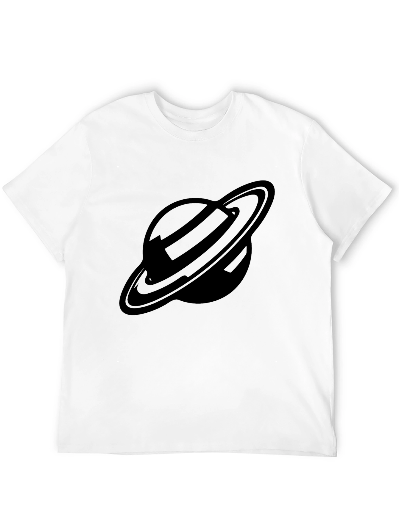 Saturn Graphic Black T-Shirt - Space Style