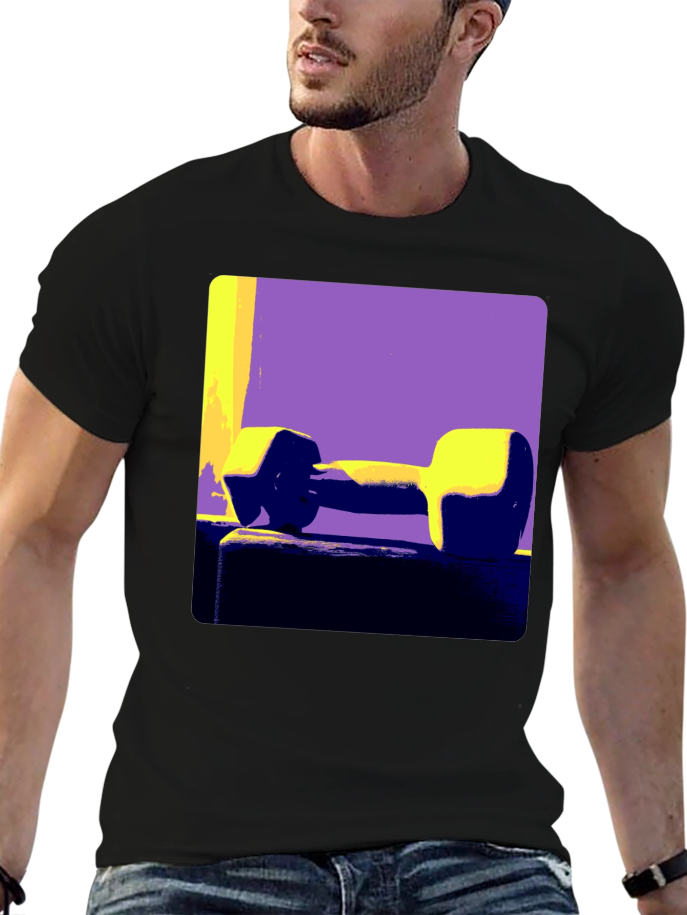 Retro Dumbbell Graphic Tee - Fitness Vibe