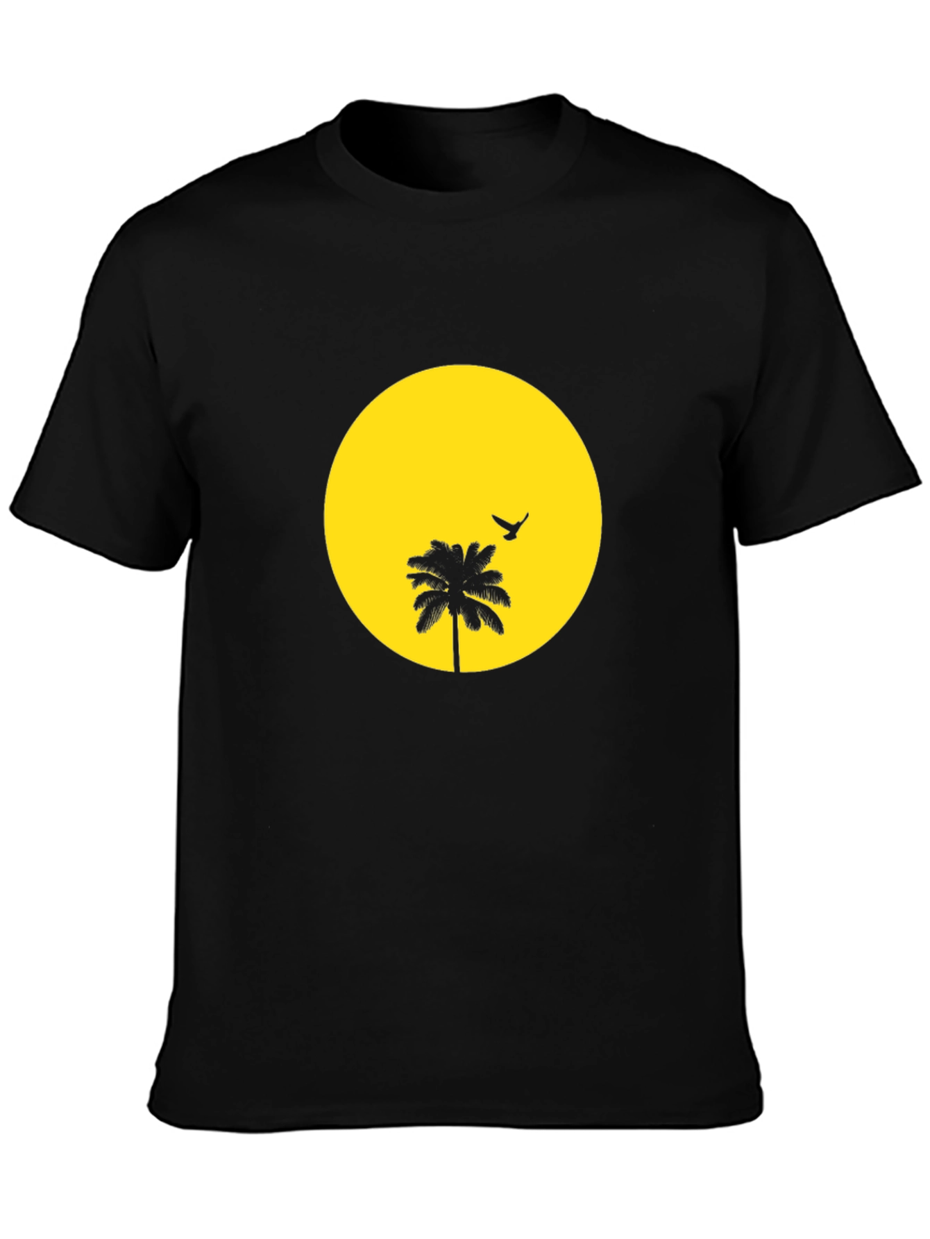 Tropical Sunset Graphic Tee - Black