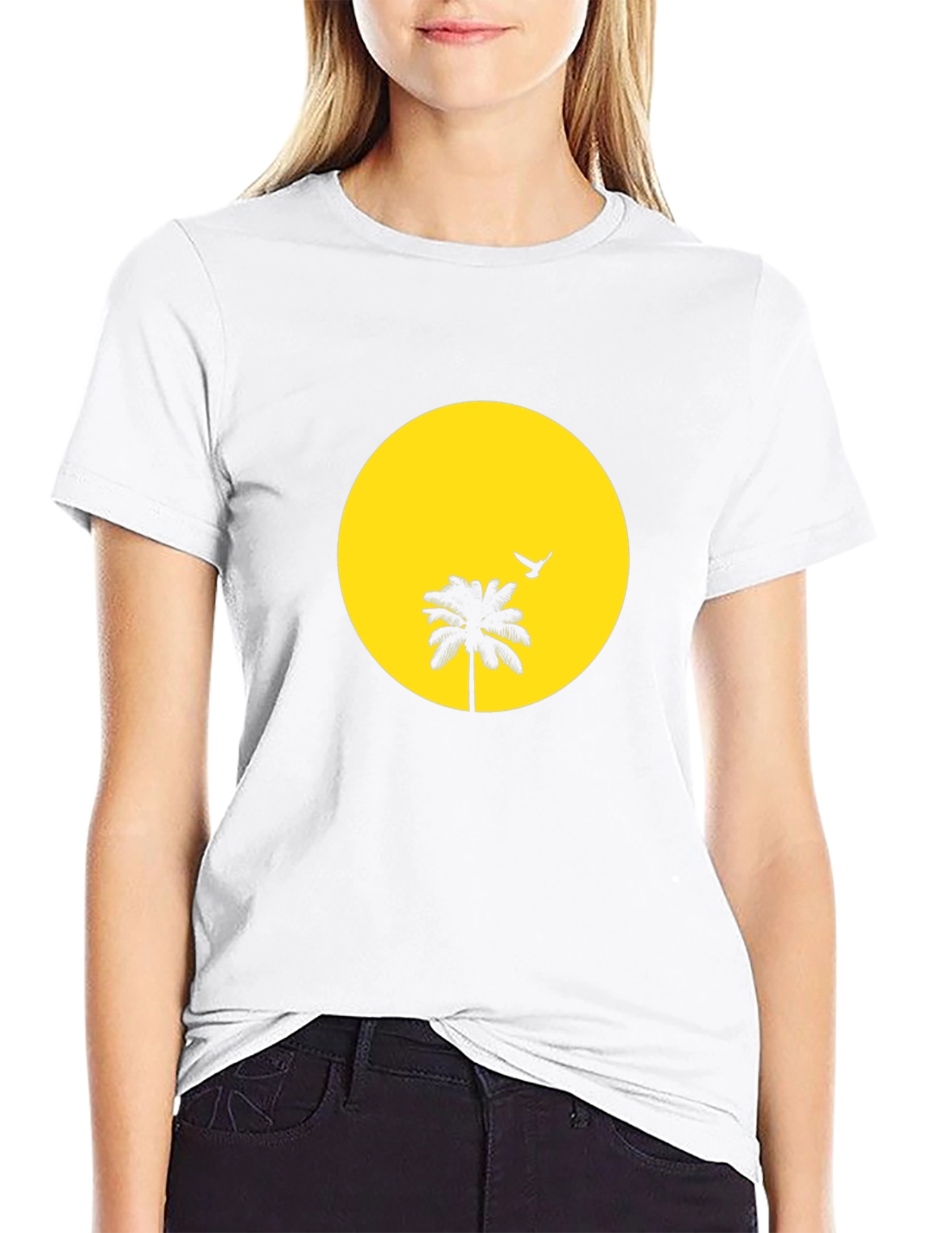 Tropical Sunset Graphic Tee - Black