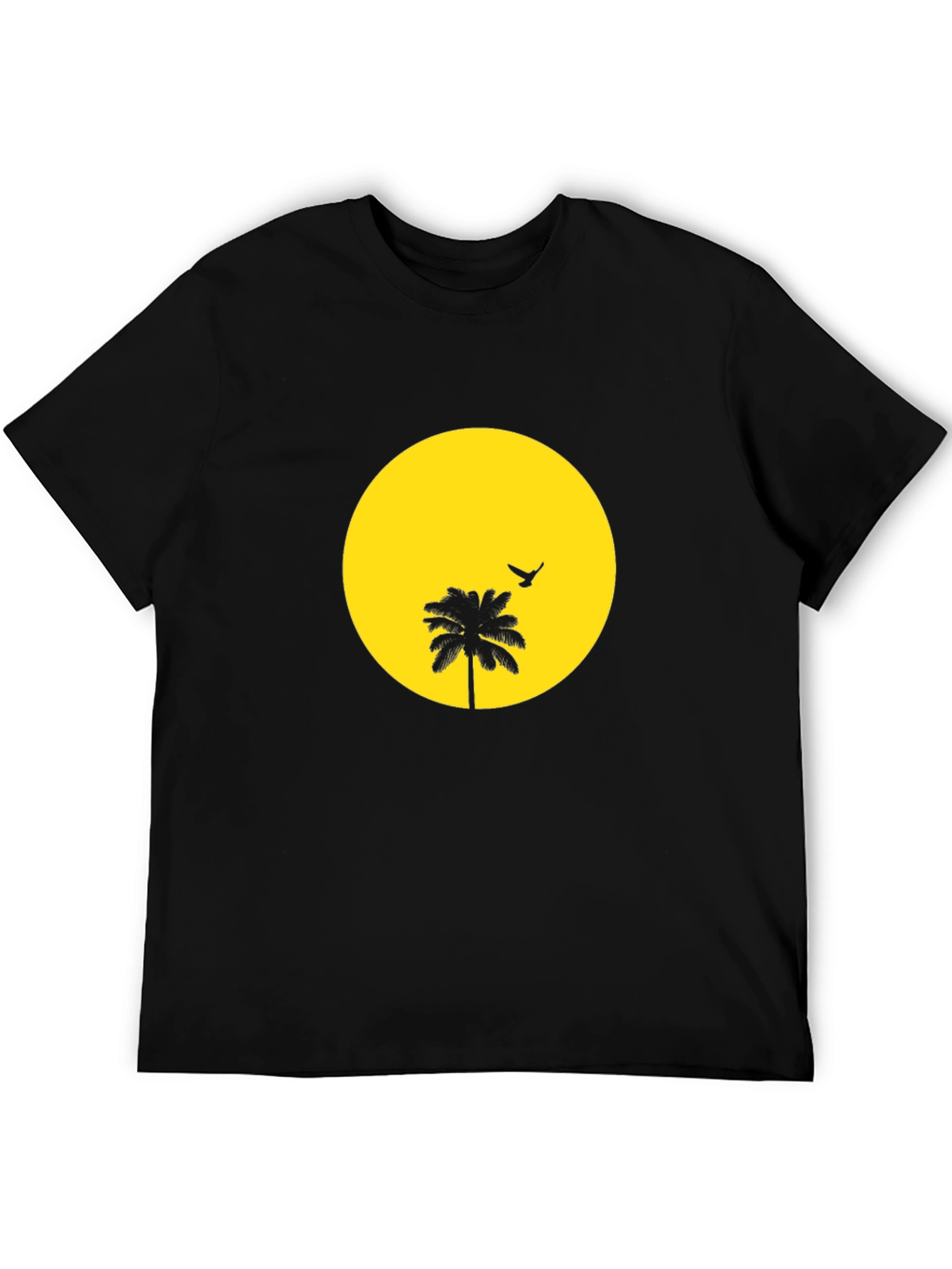 Tropical Sunset Graphic Tee - Black