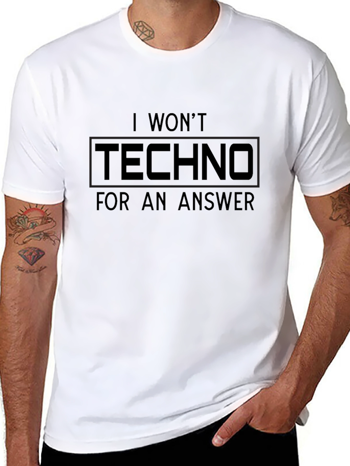 I Wont Techno For An Answer Black T-Shirt