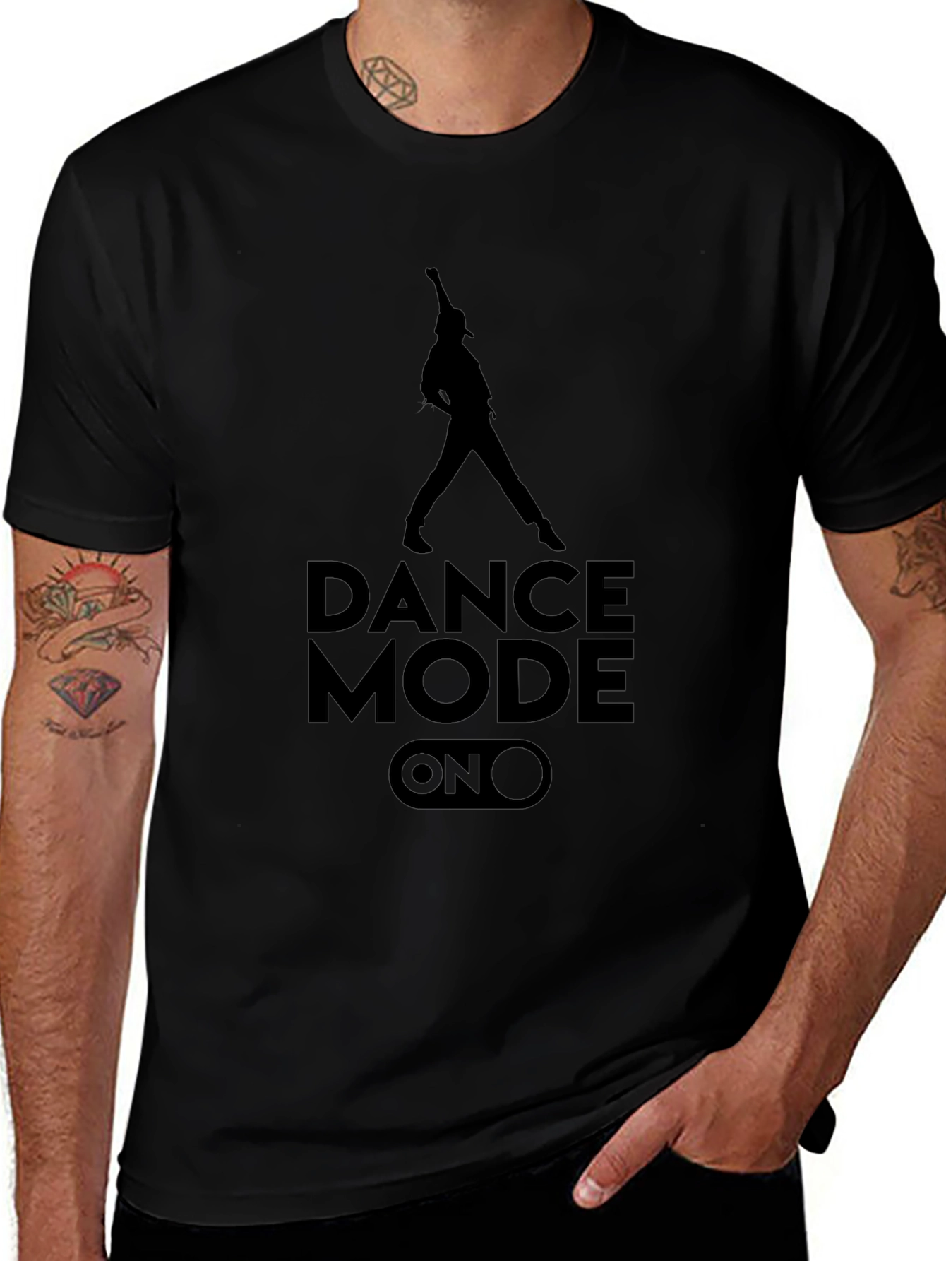 Dance Mode On Graphic Tee - Black