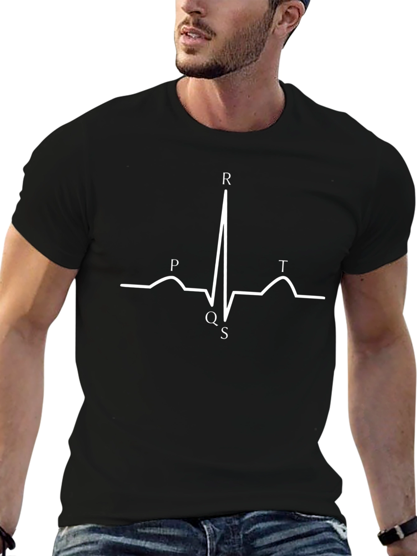 ECG Waveform Graphic Tee - Black