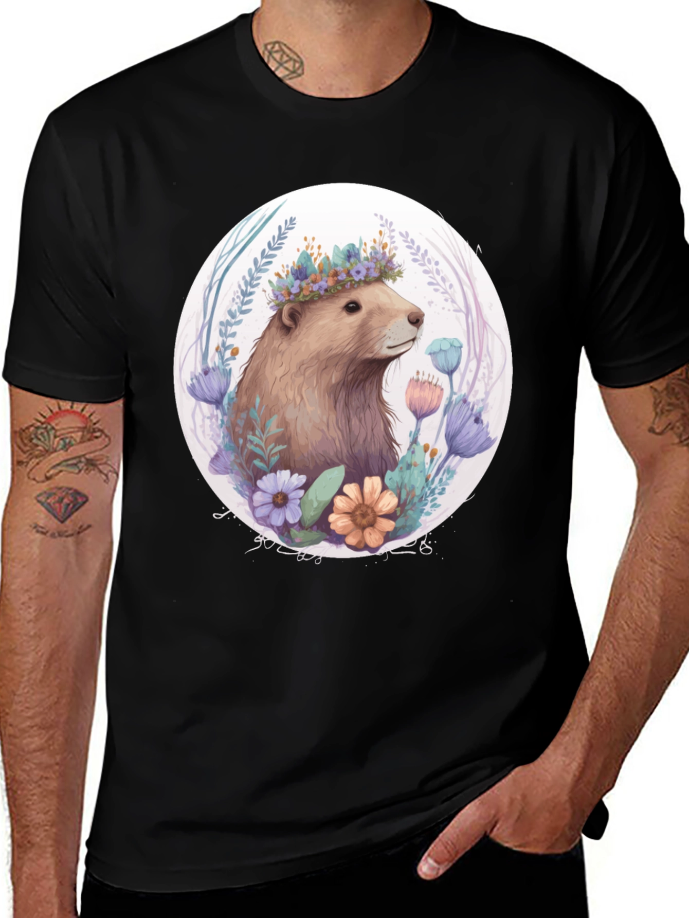 Floral Crown Bear T-Shirt
