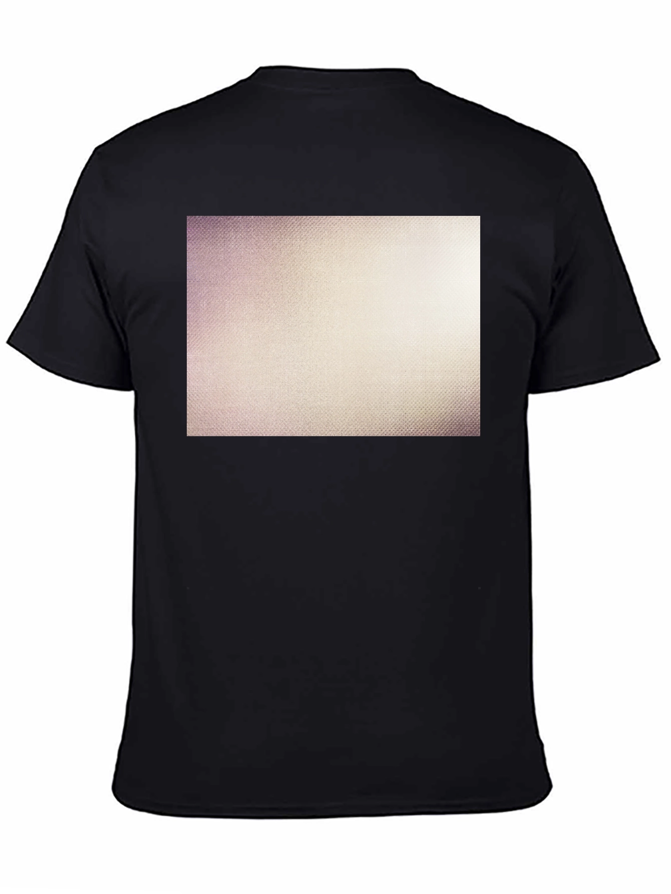 Mens Black Crew Neck T-Shirt with Textured Design