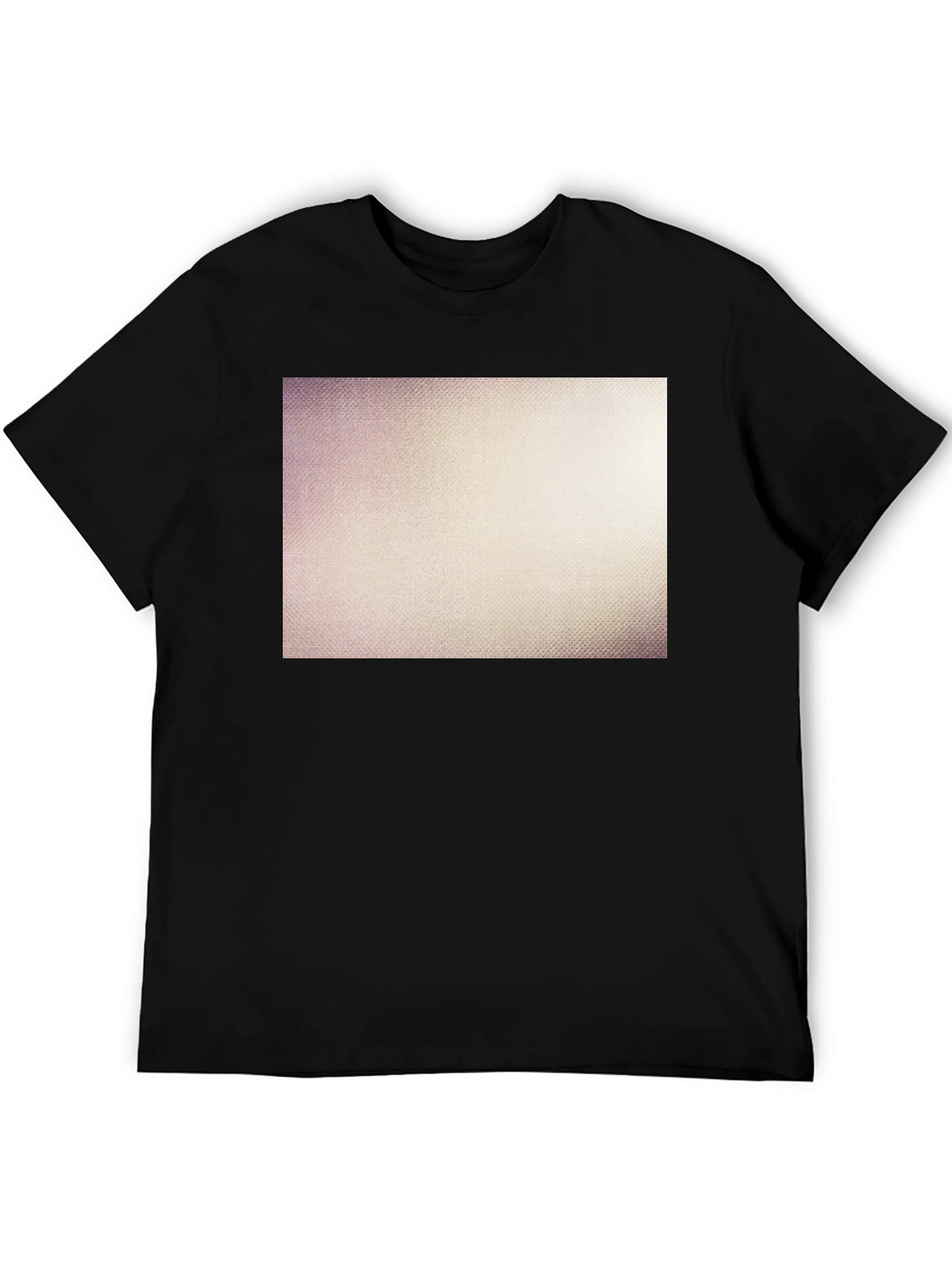 Mens Black Crew Neck T-Shirt with Textured Design