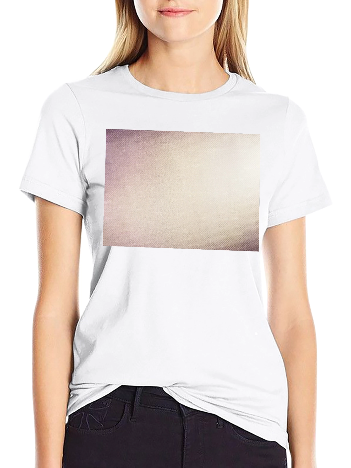 Mens Black Crew Neck T-Shirt with Textured Design