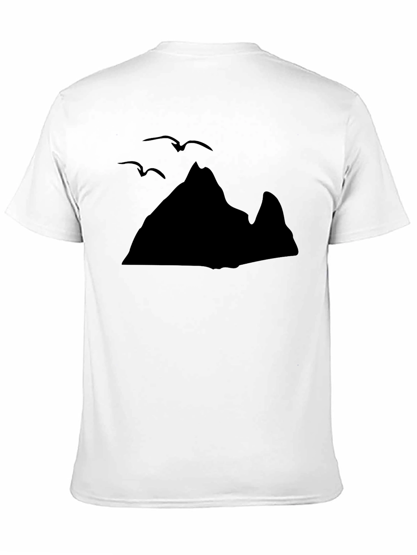 Mountain & Birds Graphic Black T-Shirt