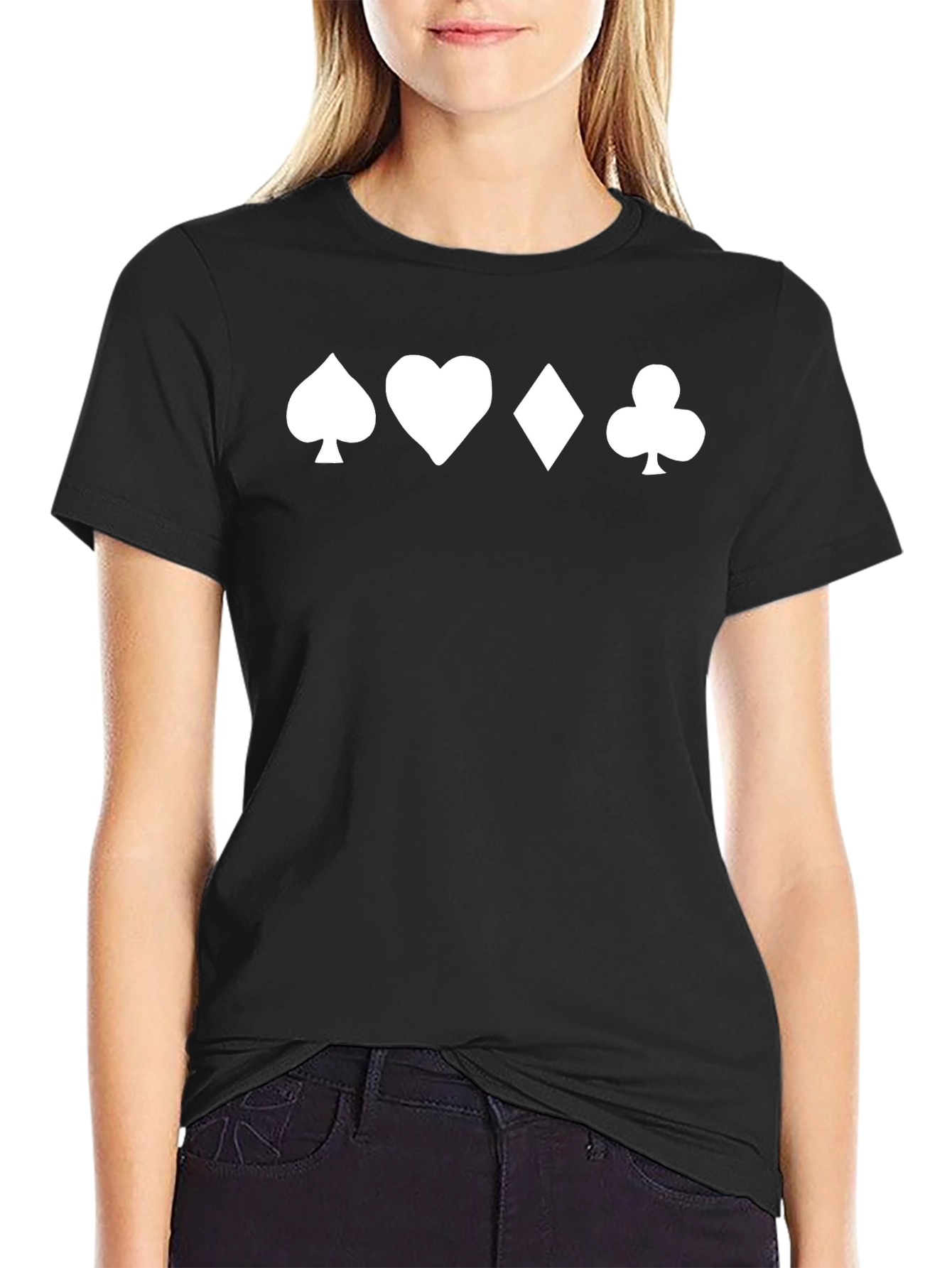 Playing Card Suits Black Tee