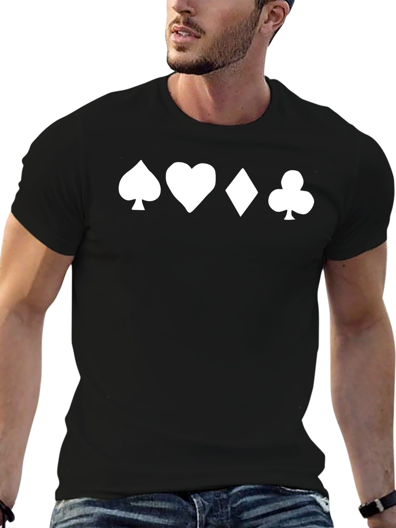 Playing Card Suits Black Tee