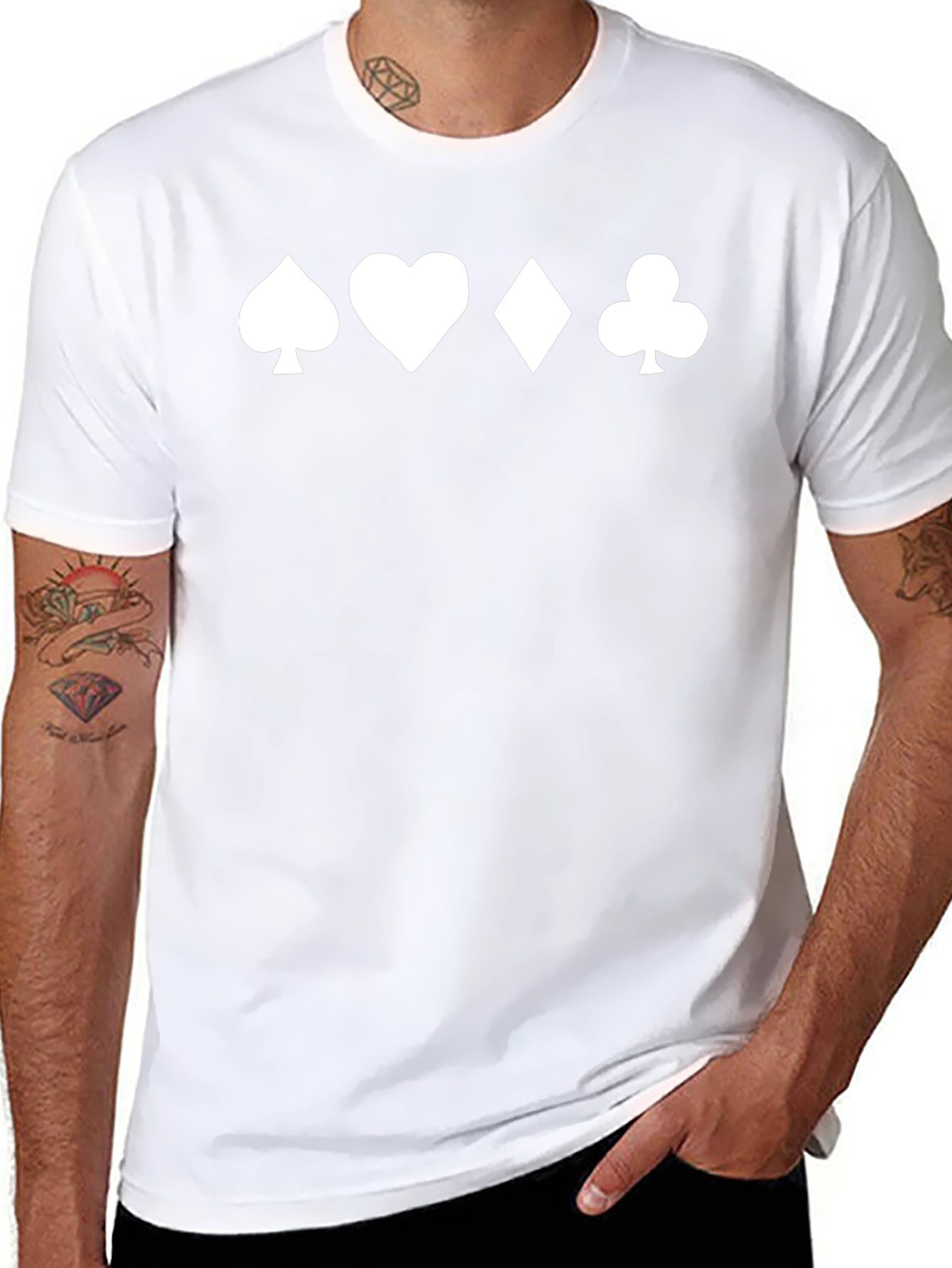 Playing Card Suits Black Tee