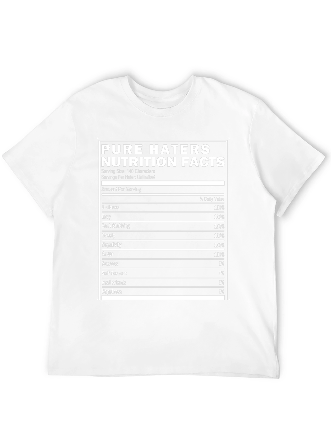 Pure Haters Nutrition Facts T-Shirt