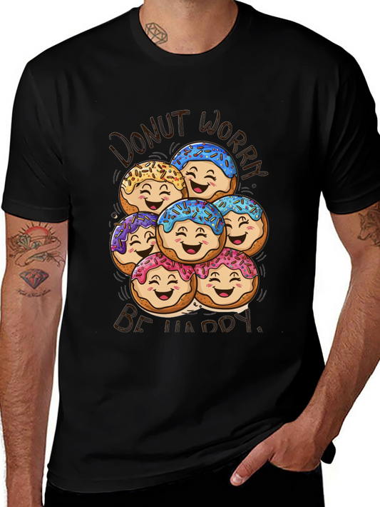 Donut Worry Be Happy Graphic T-Shirt