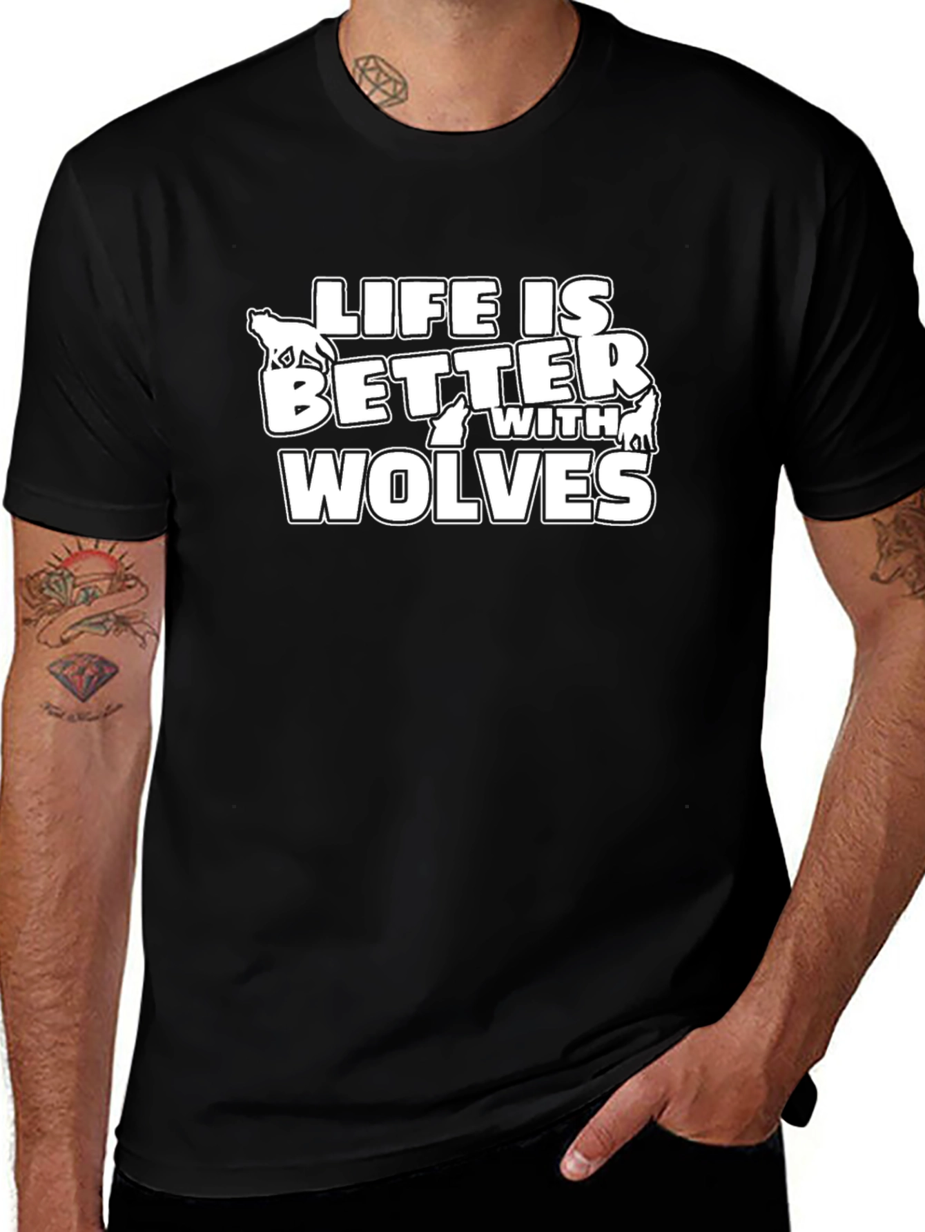 Life is Better with Wolves Graphic T-Shirt