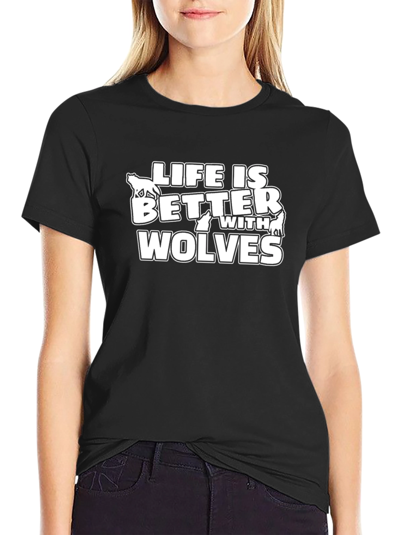 Life is Better with Wolves Graphic T-Shirt
