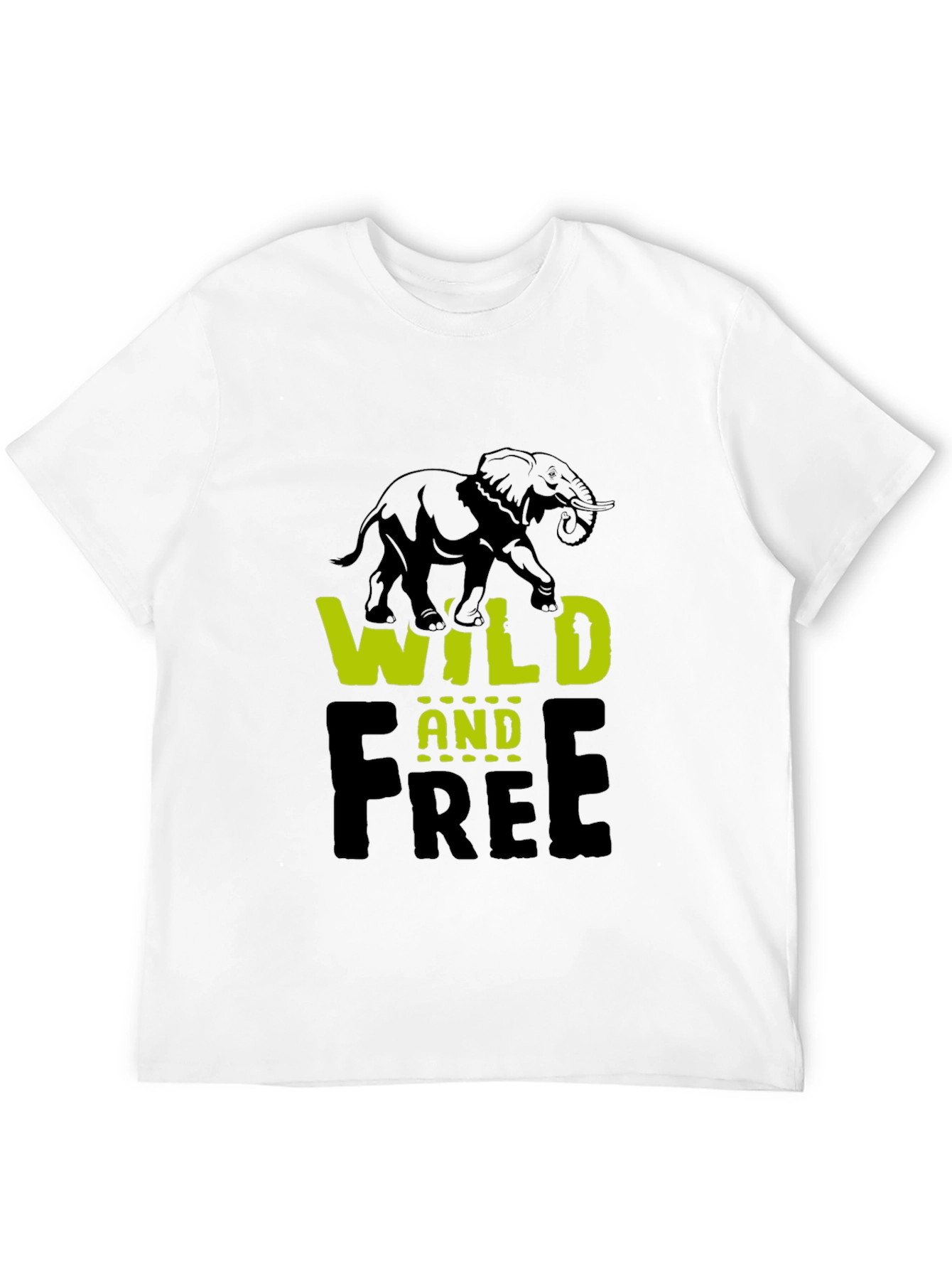 Wild and Free Elephant Graphic Tee - Black