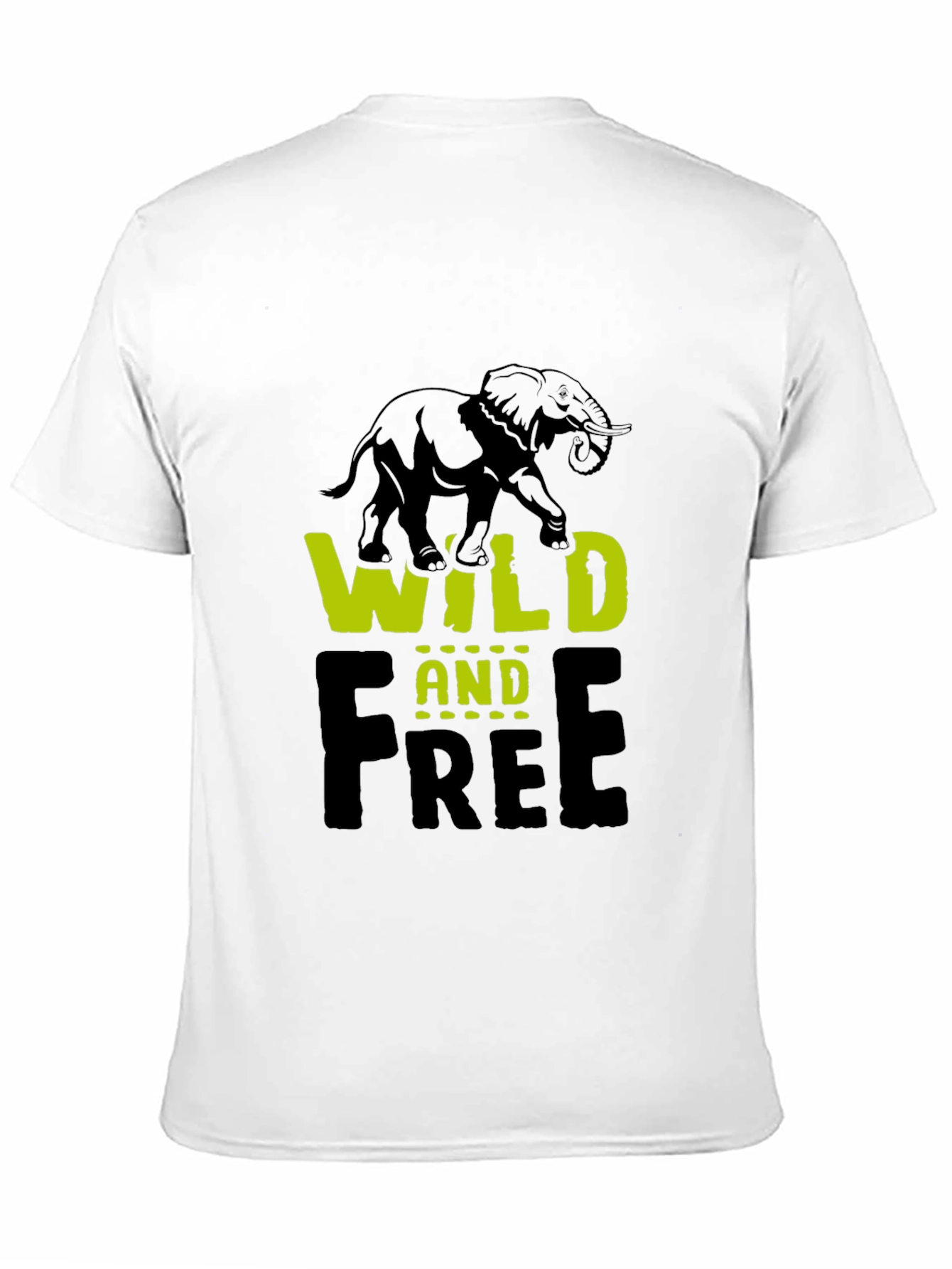 Wild and Free Elephant Graphic Tee - Black