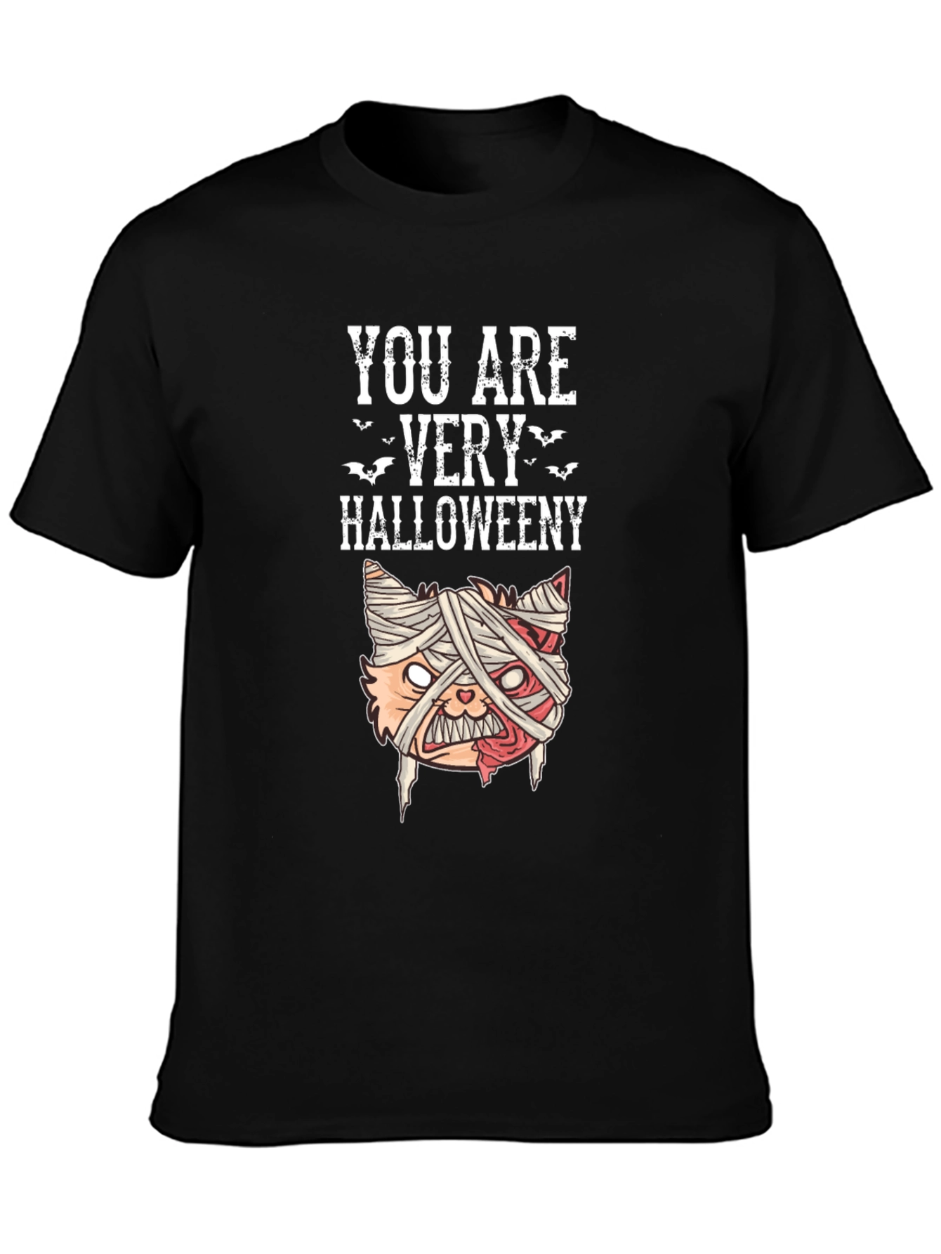 Funny Halloween Mummy Cat Graphic Tee