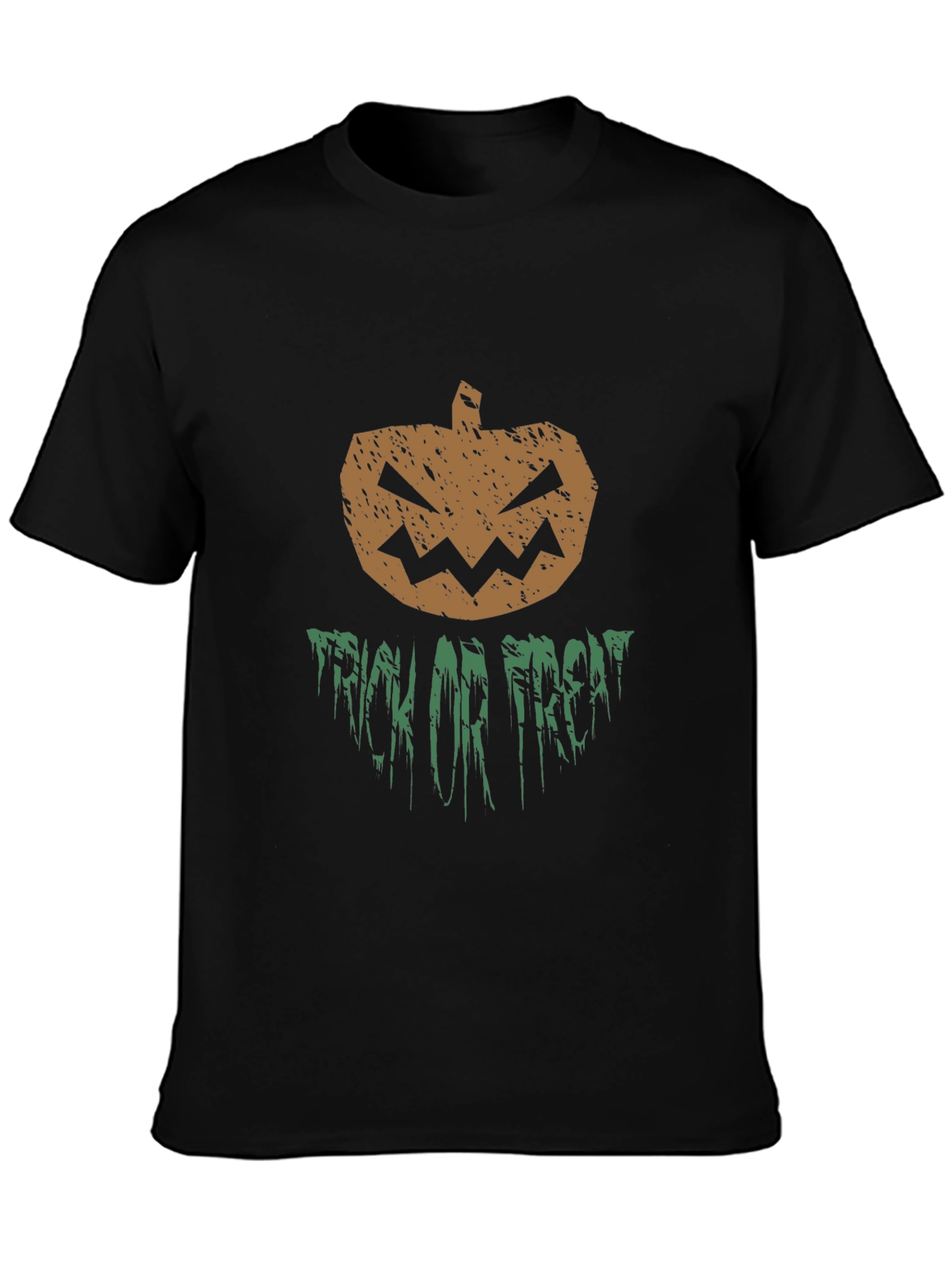 Halloween Pumpkin Trick or Treat Black Graphic T-Shirt