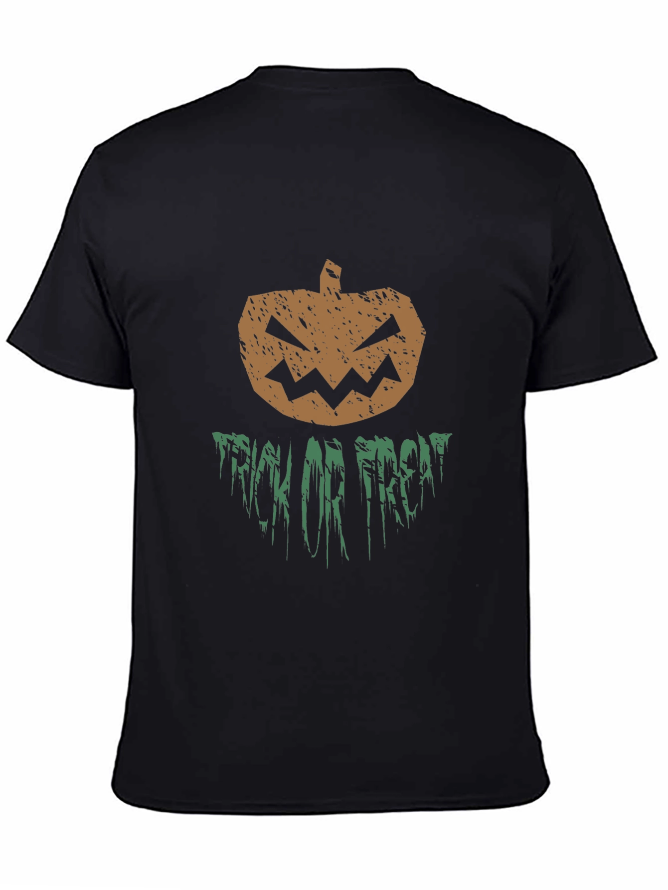 Halloween Pumpkin Trick or Treat Black Graphic T-Shirt