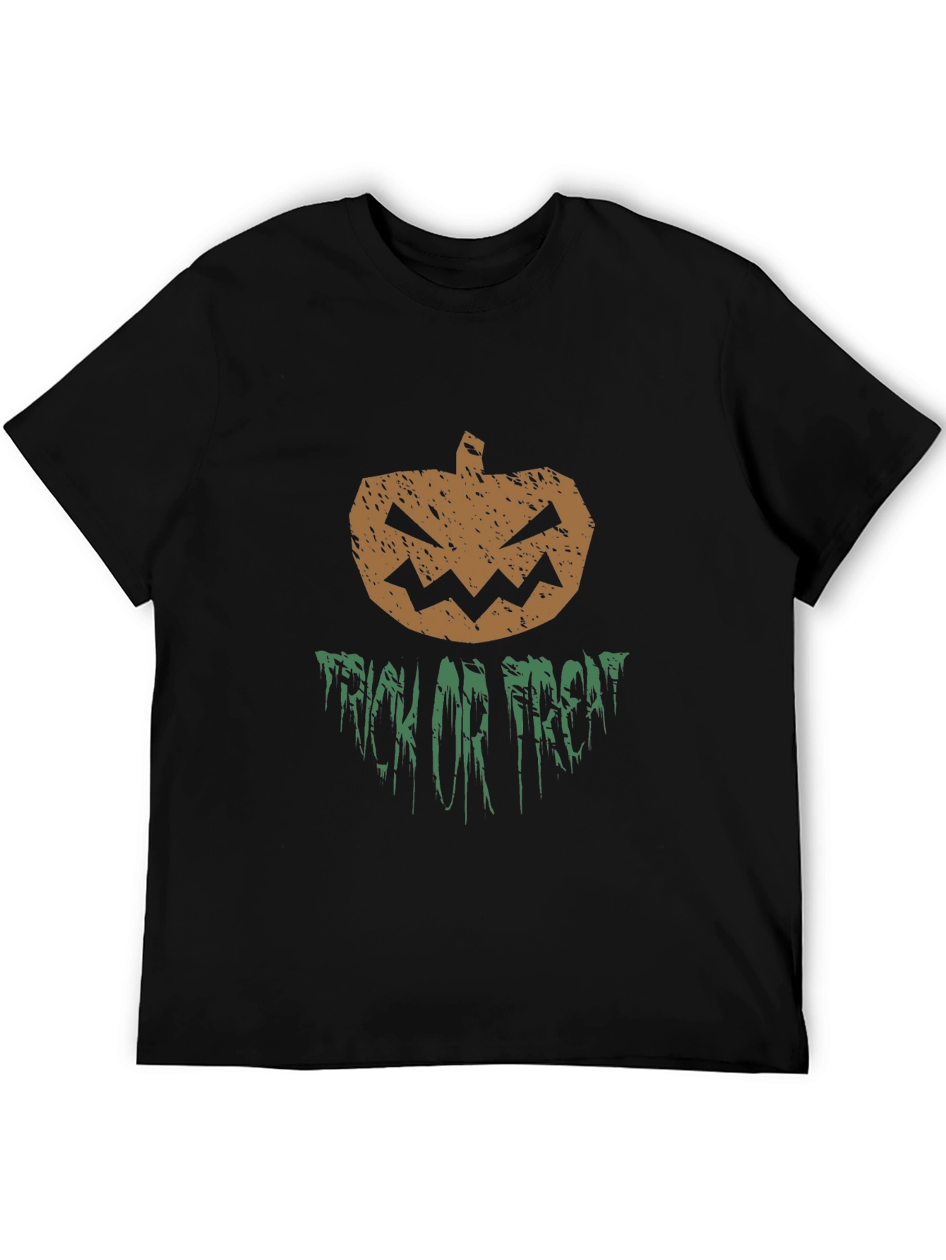 Halloween Pumpkin Trick or Treat Black Graphic T-Shirt