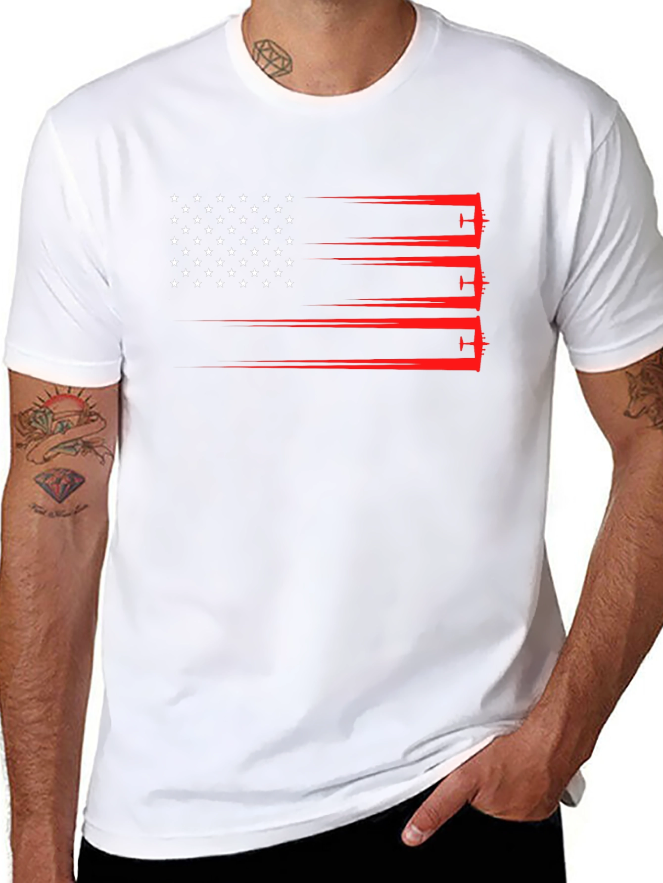 American Flag Airplane T-Shirt - Patriotic Aviation Tee