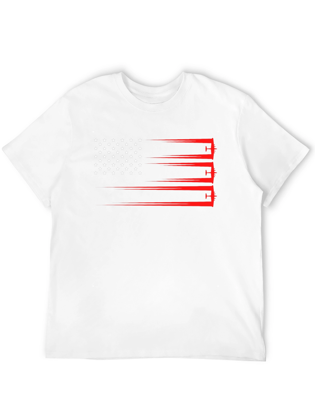 American Flag Airplane T-Shirt - Patriotic Aviation Tee