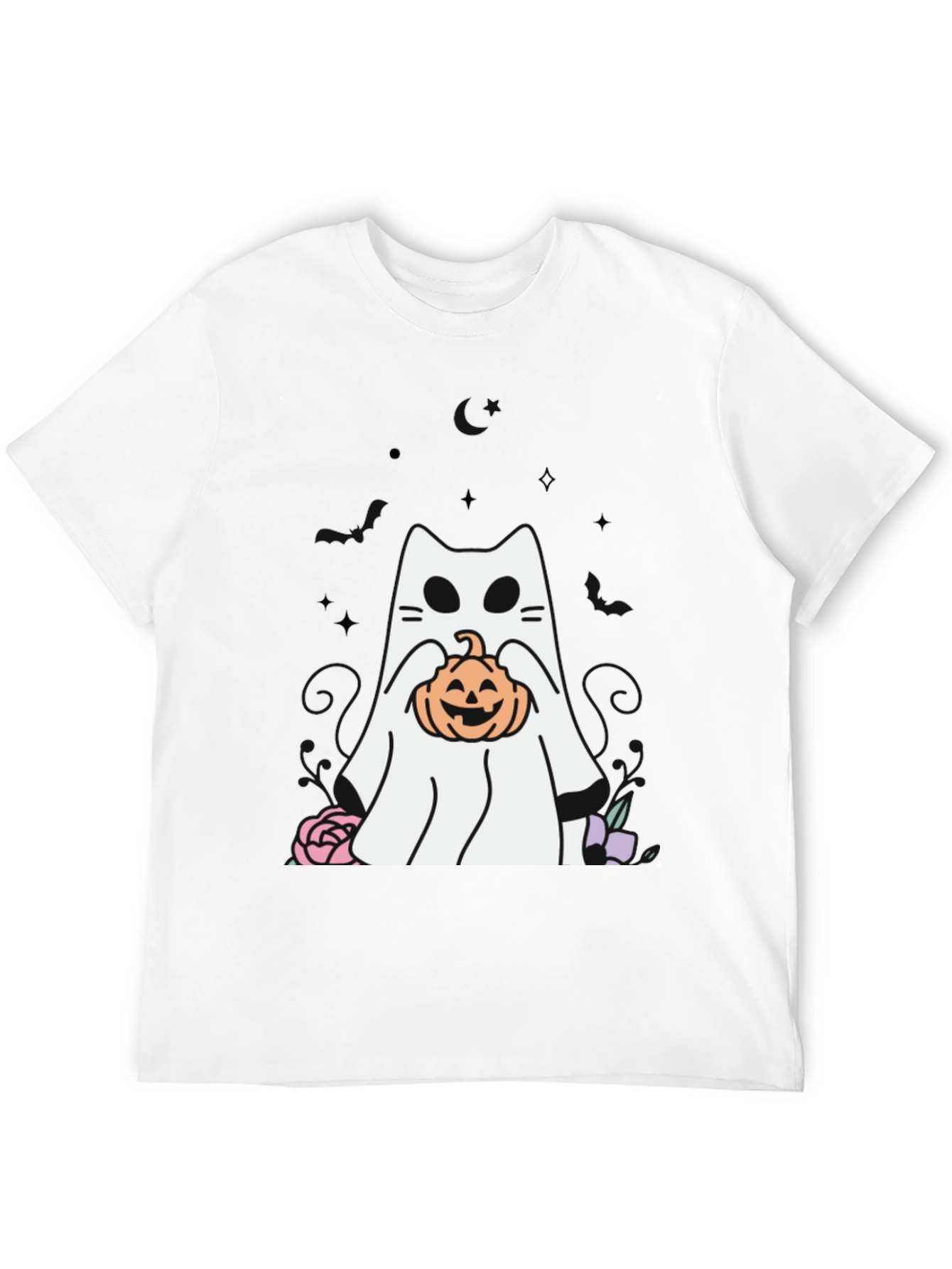Ghost Cat Pumpkin Halloween T-Shirt