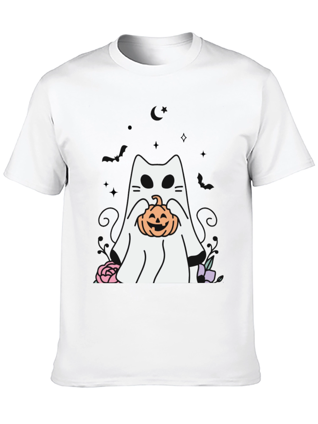 Ghost Cat Pumpkin Halloween T-Shirt