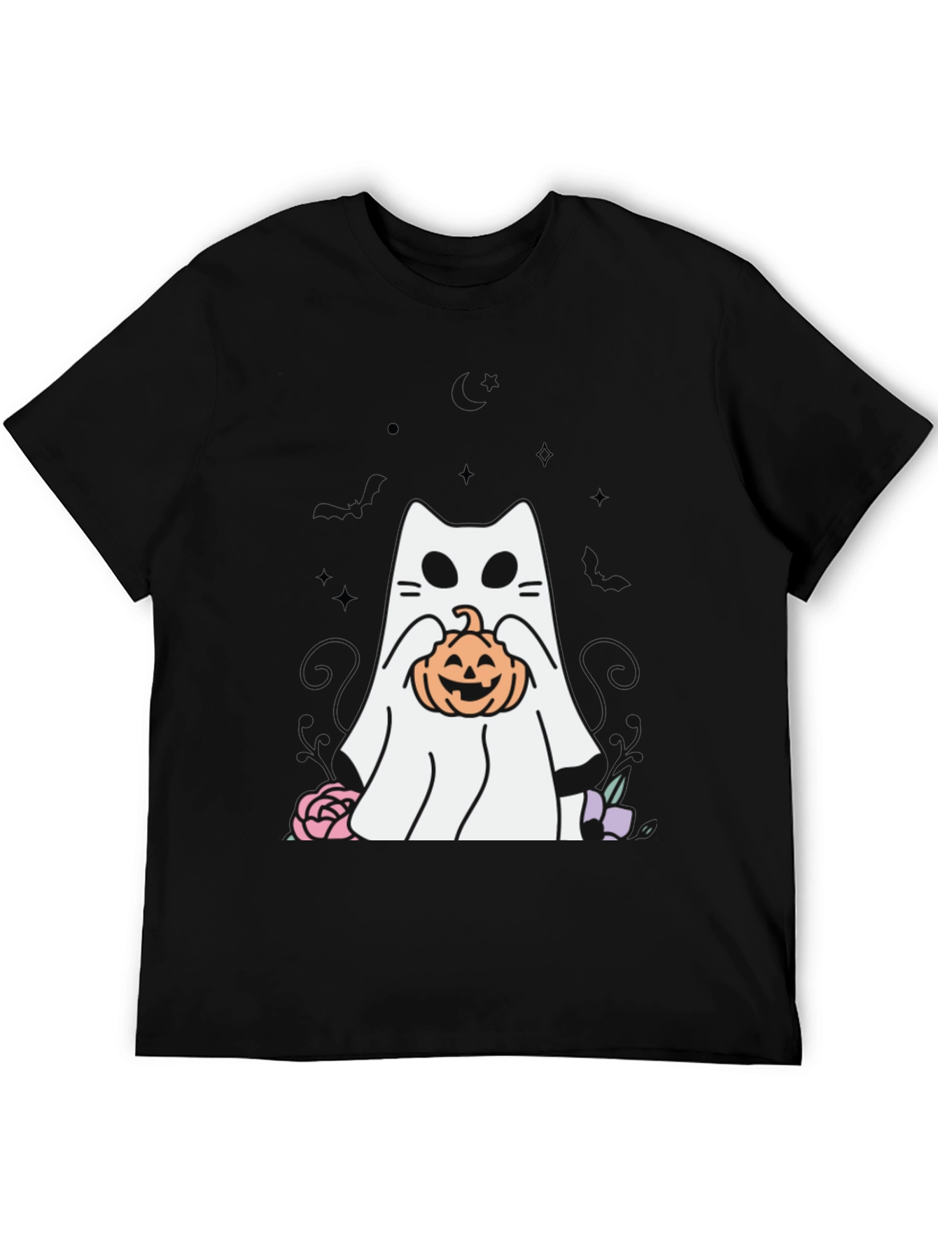 Ghost Cat Pumpkin Halloween T-Shirt