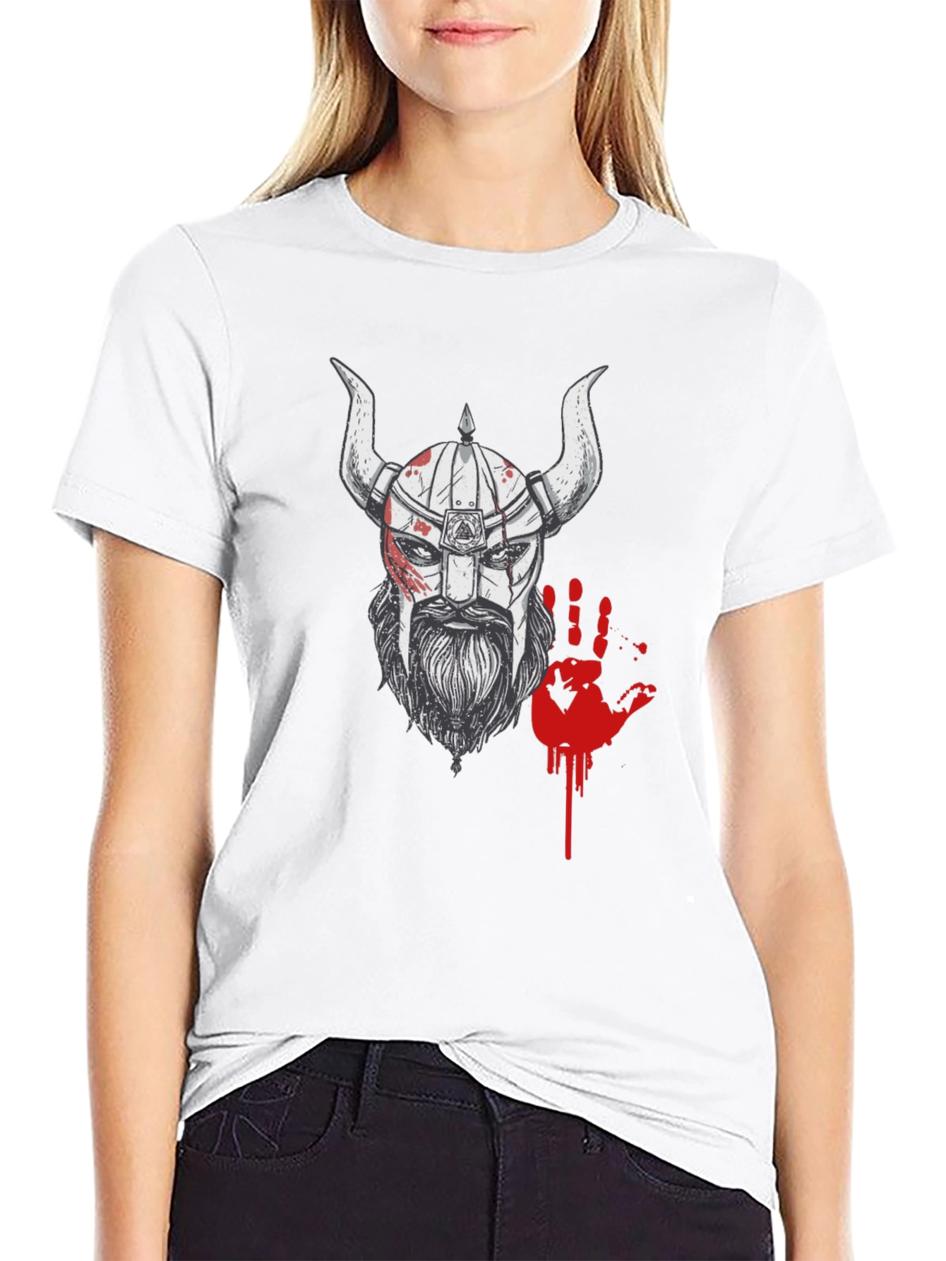 Viking Warrior Graphic Tee - Black