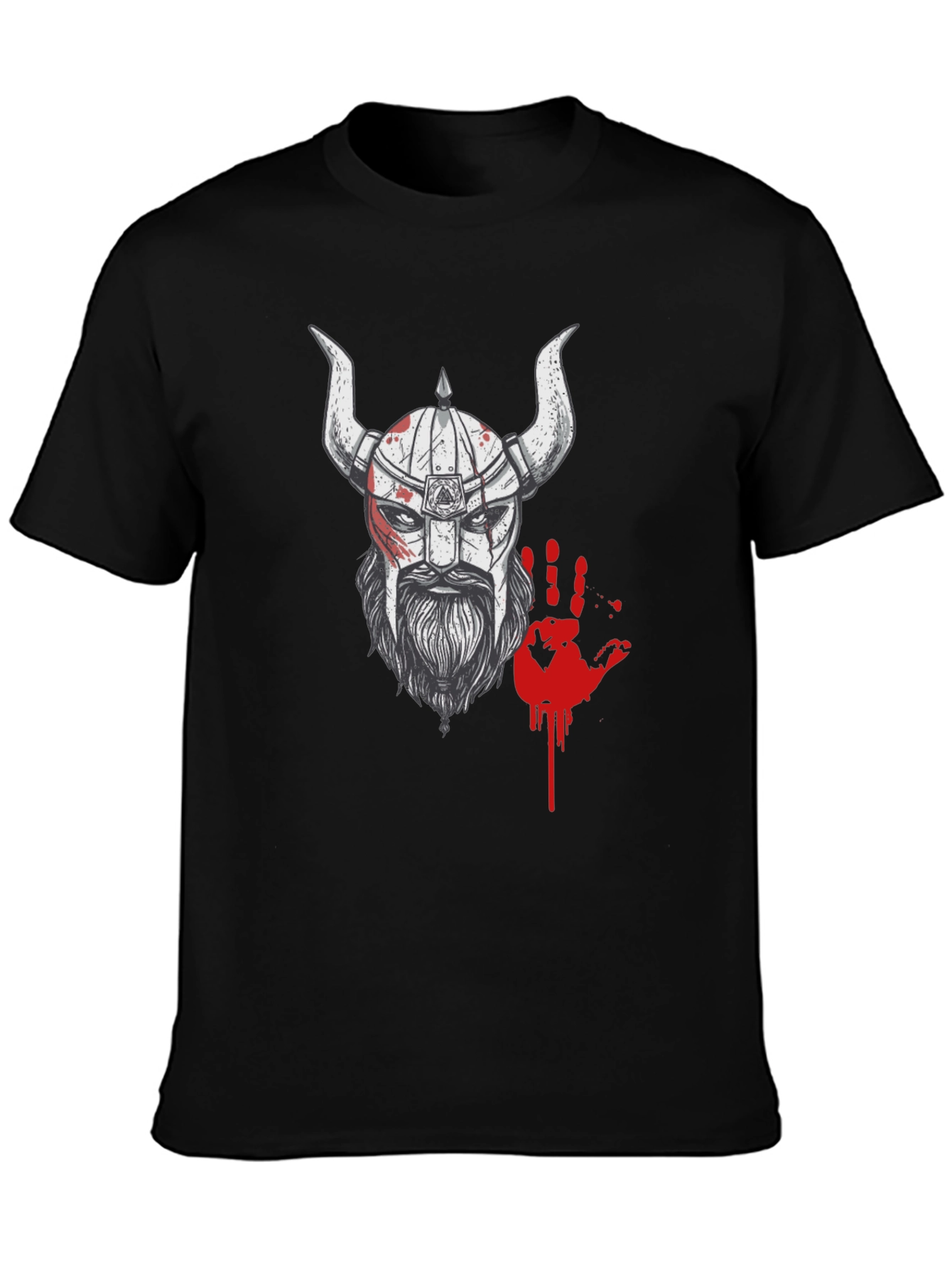 Viking Warrior Graphic Tee - Black